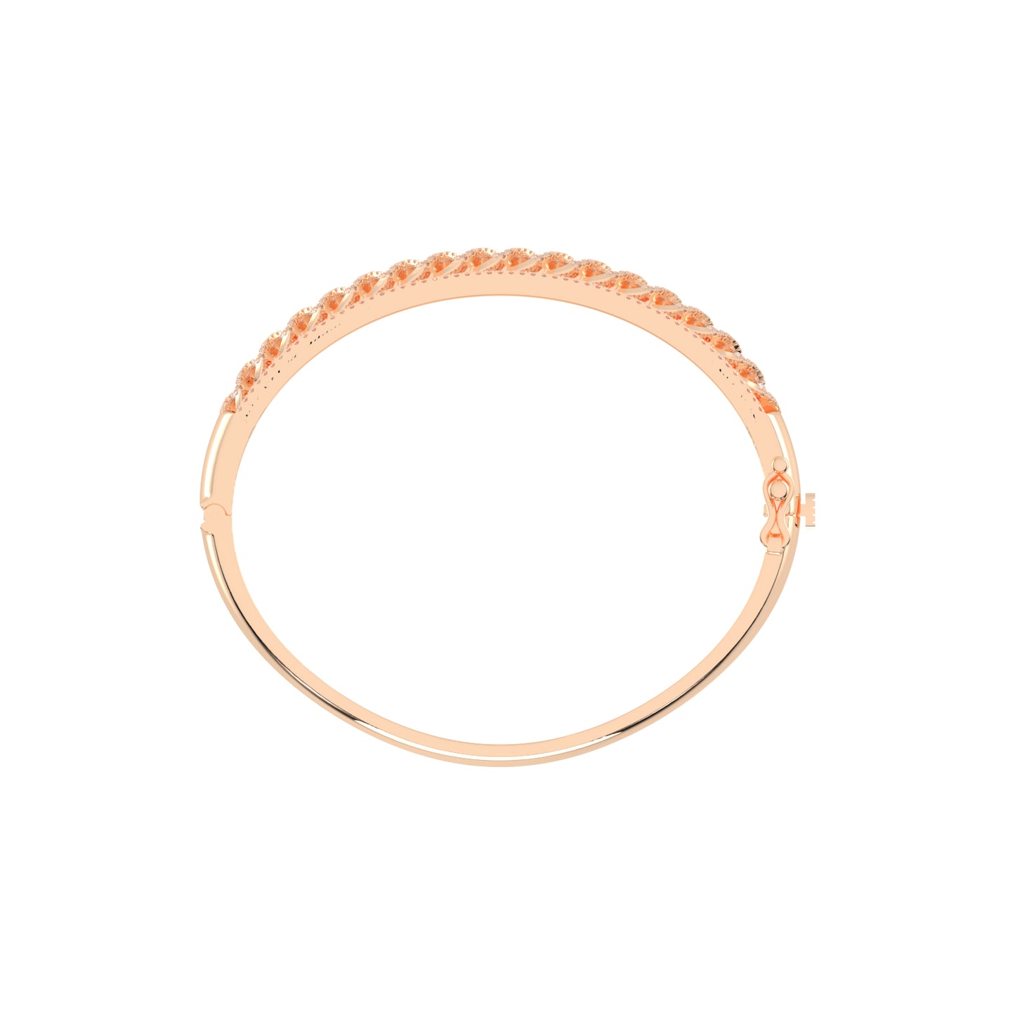 Bria 2Ct Leafy Whisper Round Cut Kada Lab Diamond Bracelet