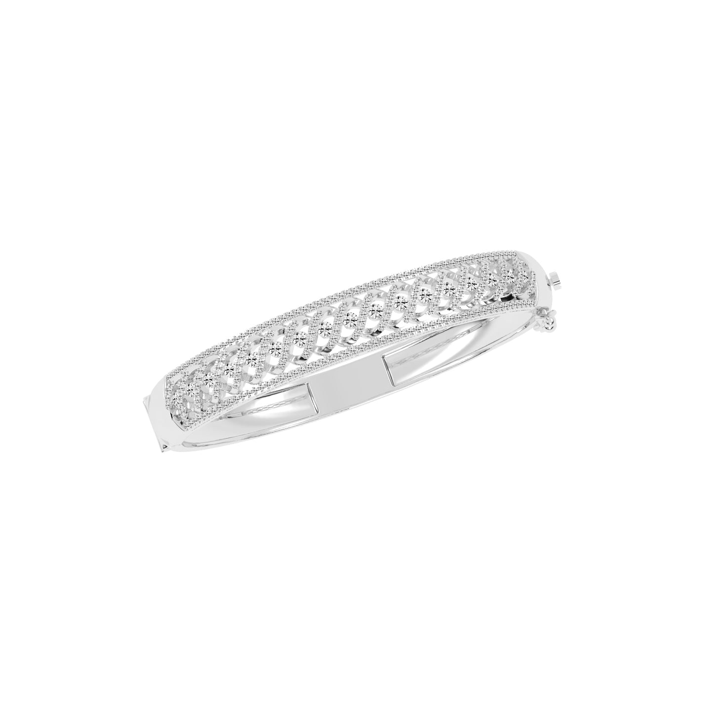 Bria 2Ct Leafy Whisper Round Cut Kada Lab Diamond Bracelet