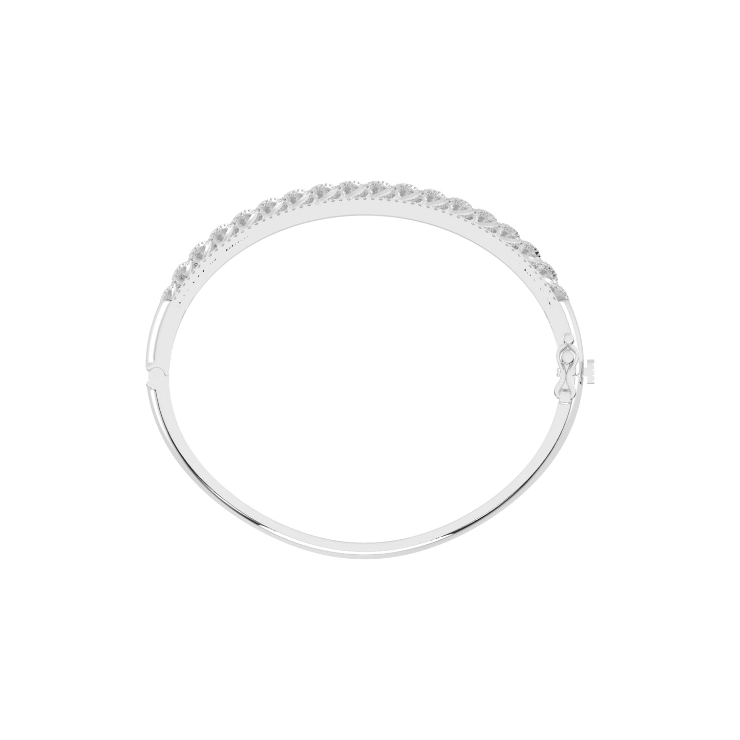 Bria 2Ct Leafy Whisper Round Cut Kada Lab Diamond Bracelet