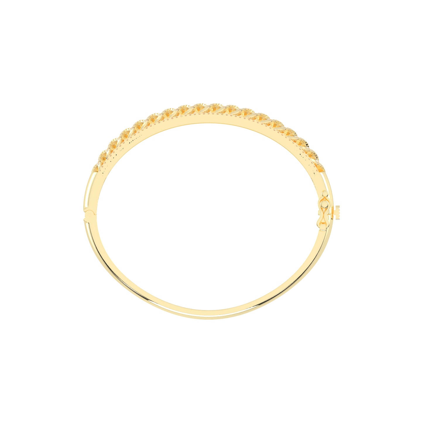 Bria 2Ct Leafy Whisper Round Cut Kada Lab Diamond Bracelet