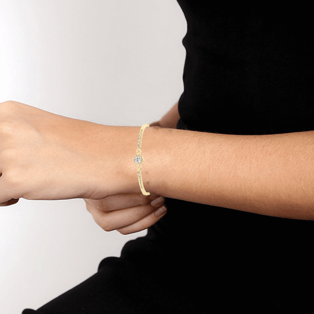 Calia Double Round Cut Kada Lab Diamond Bracelet