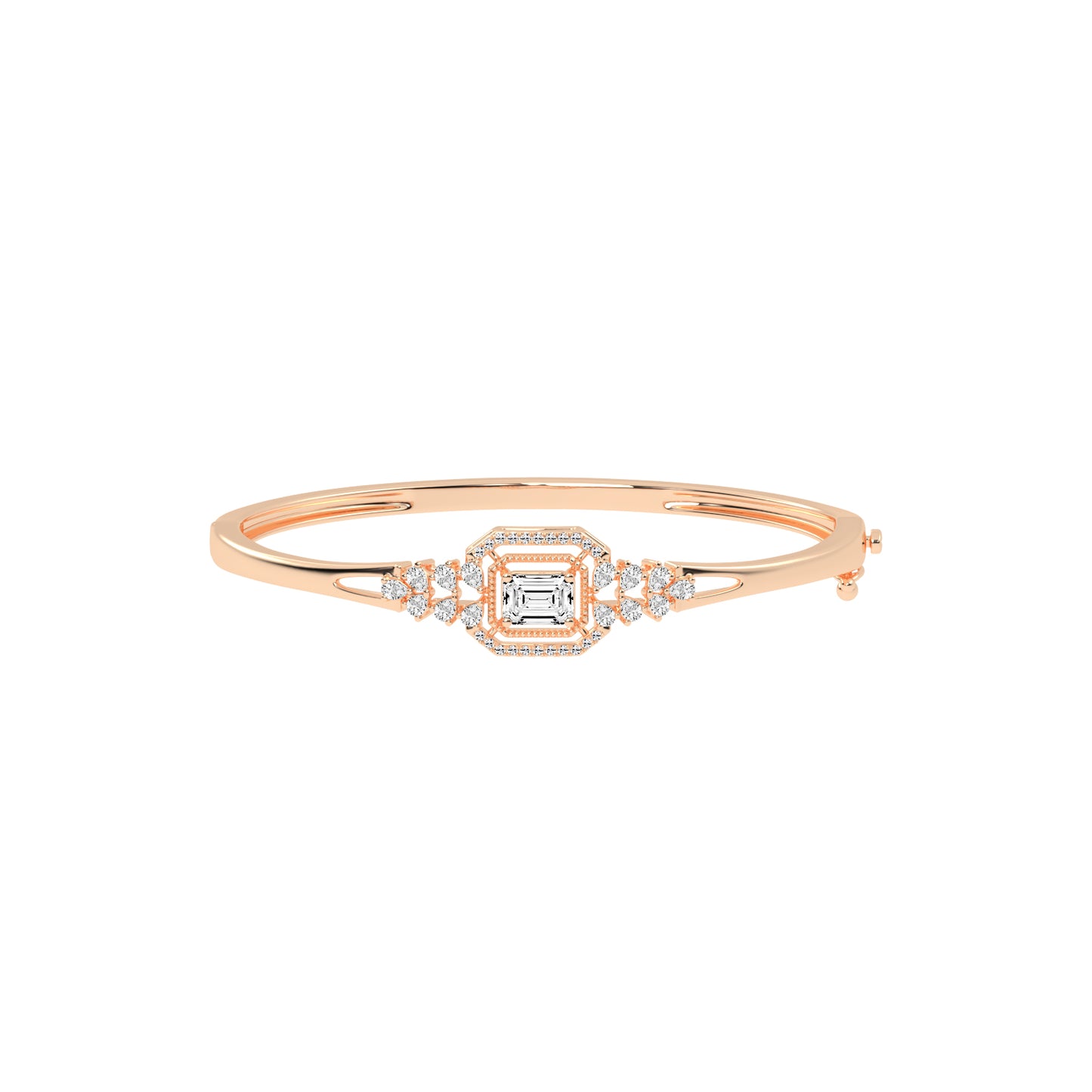Daria Split Shank Emerald Cut Kada Lab Diamond Bracelet