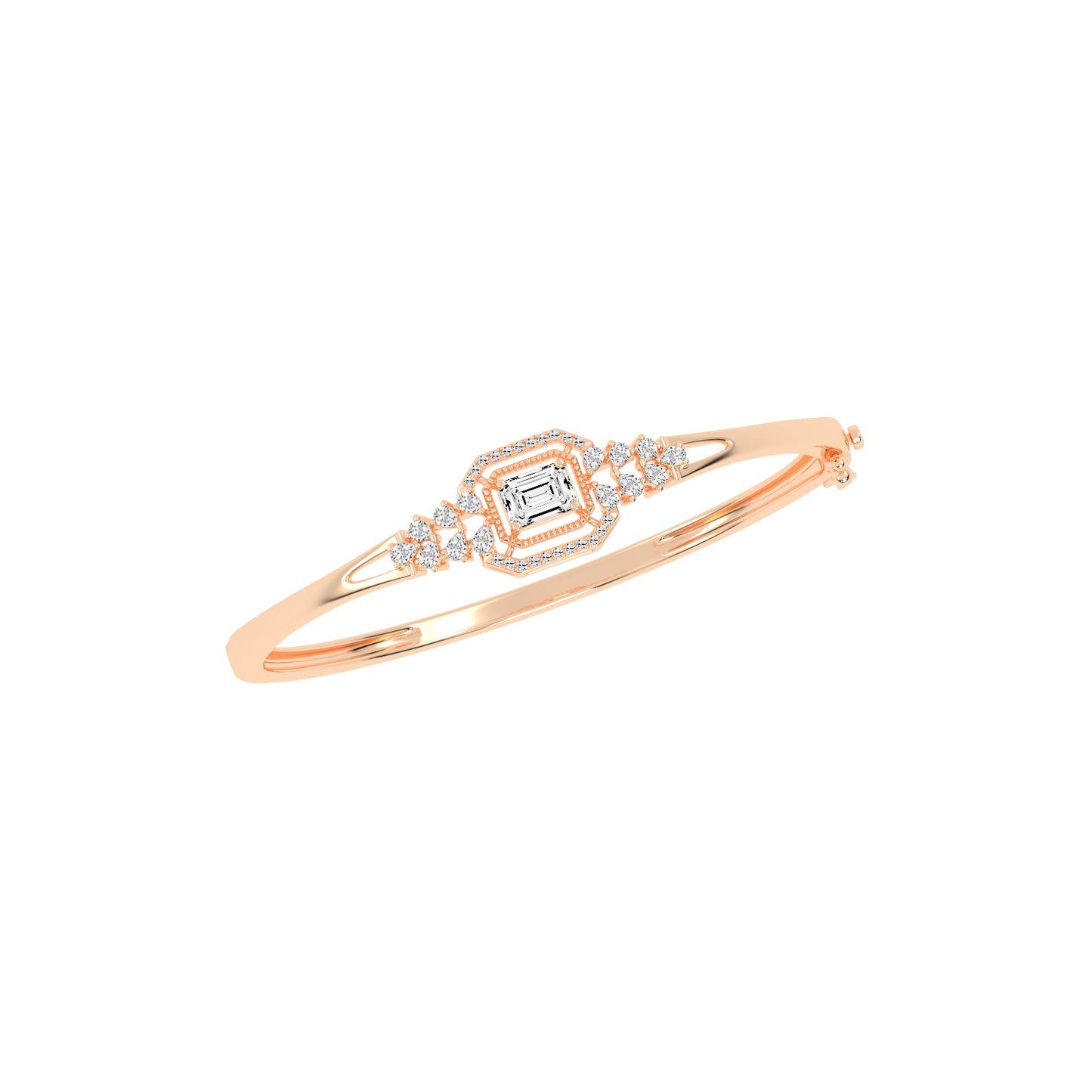 Daria Split Shank Emerald Cut Kada Lab Diamond Bracelet