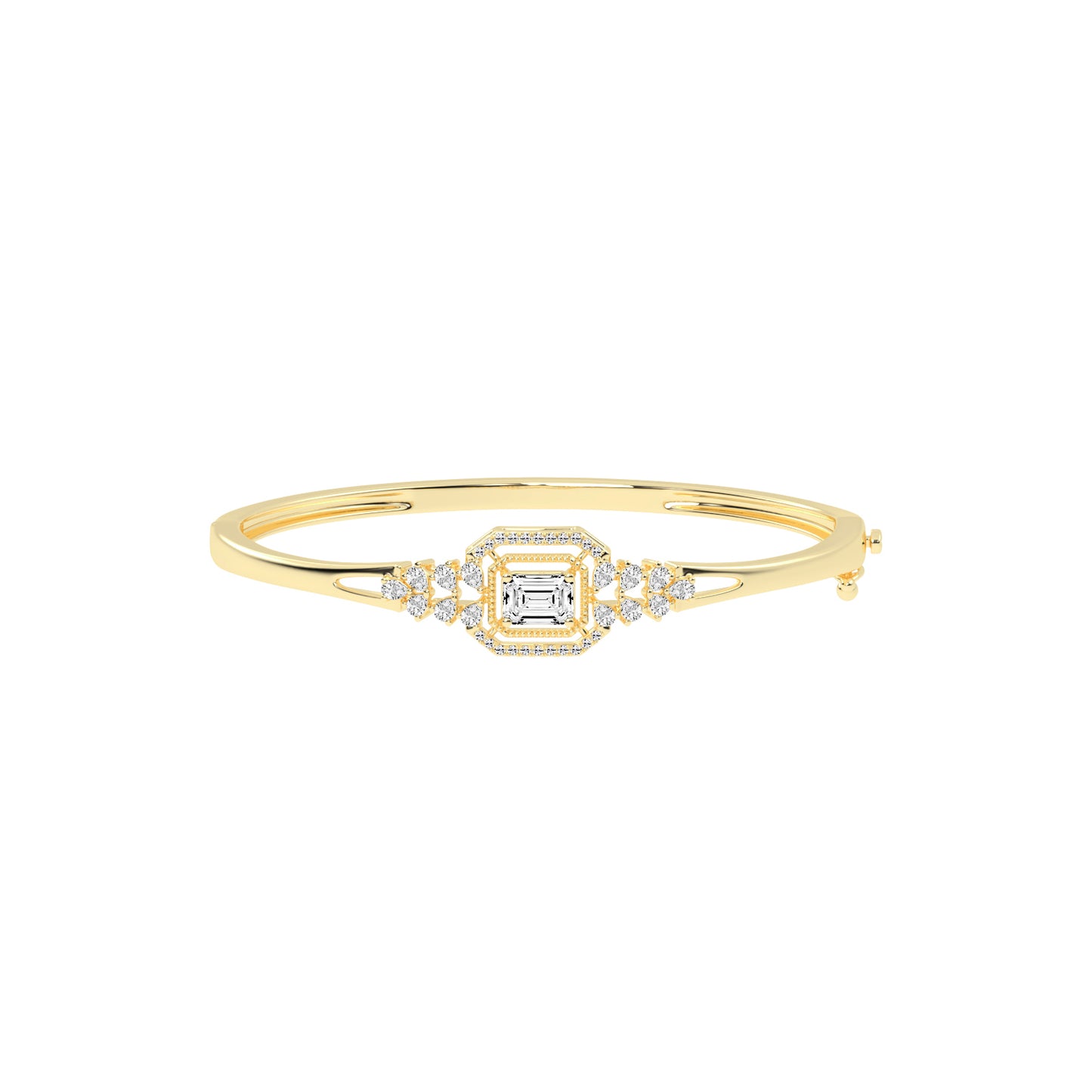 Daria Split Shank Emerald Cut Kada Lab Diamond Bracelet