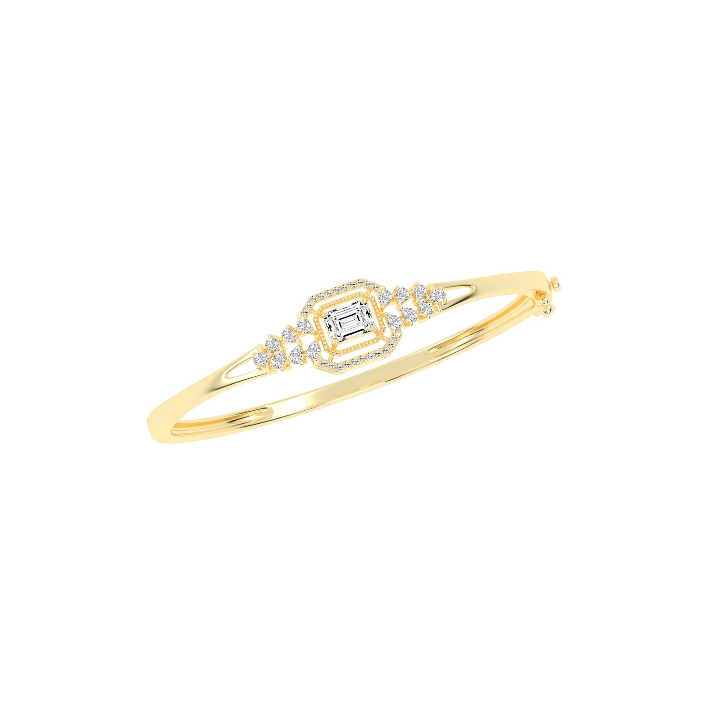 Daria Split Shank Emerald Cut Kada Lab Diamond Bracelet
