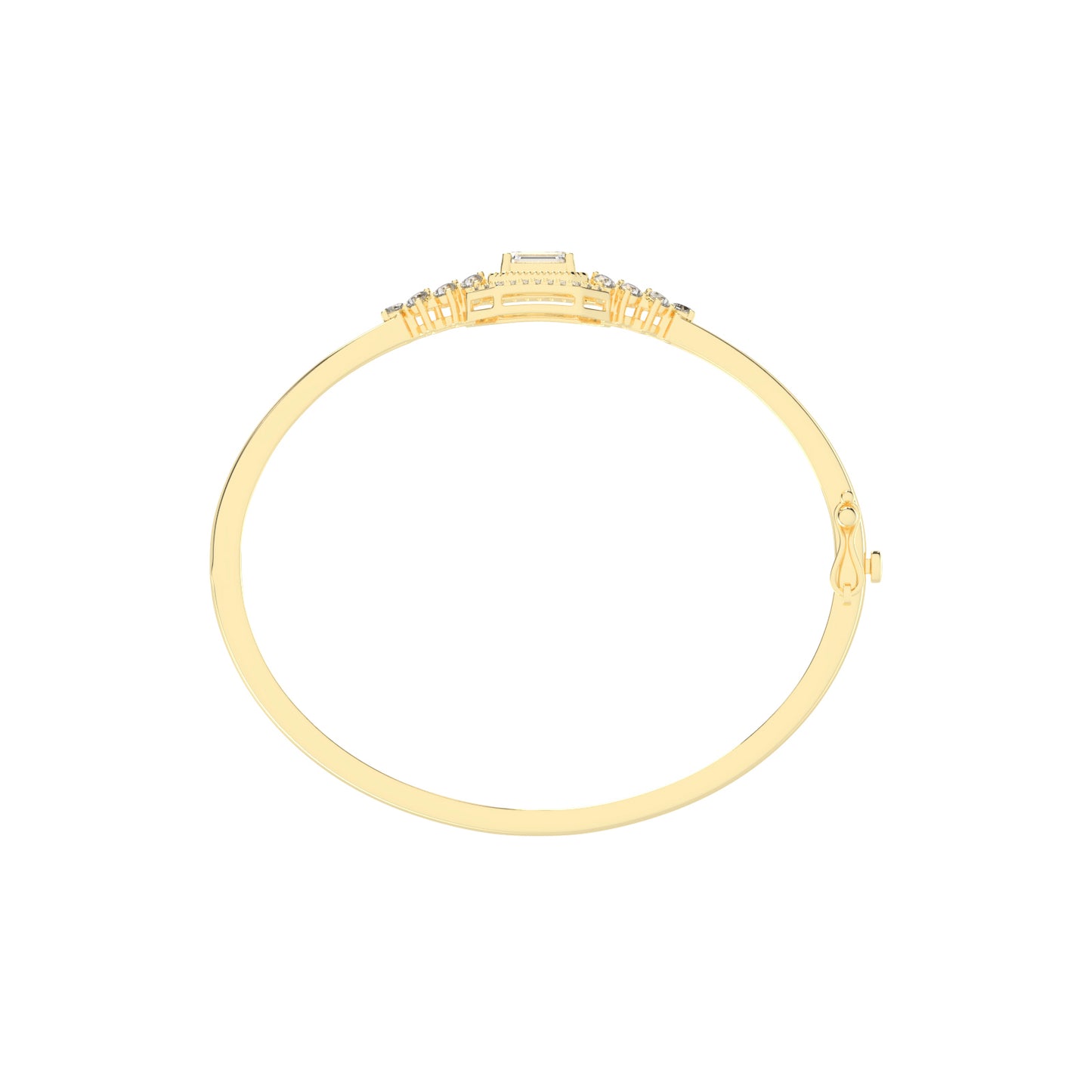 Daria Split Shank Emerald Cut Kada Lab Diamond Bracelet