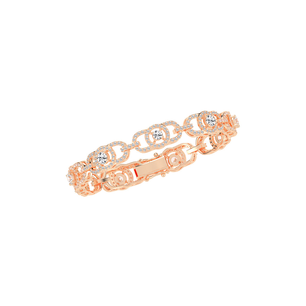 Lumin 375Ct Round Cut Fancy Lab Diamond Bracelet