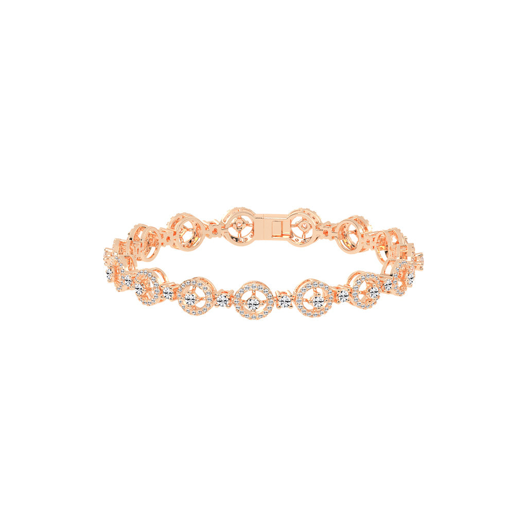Anya 3.25Ct Studded Round Cut Fancy Lab Diamond Bracelet