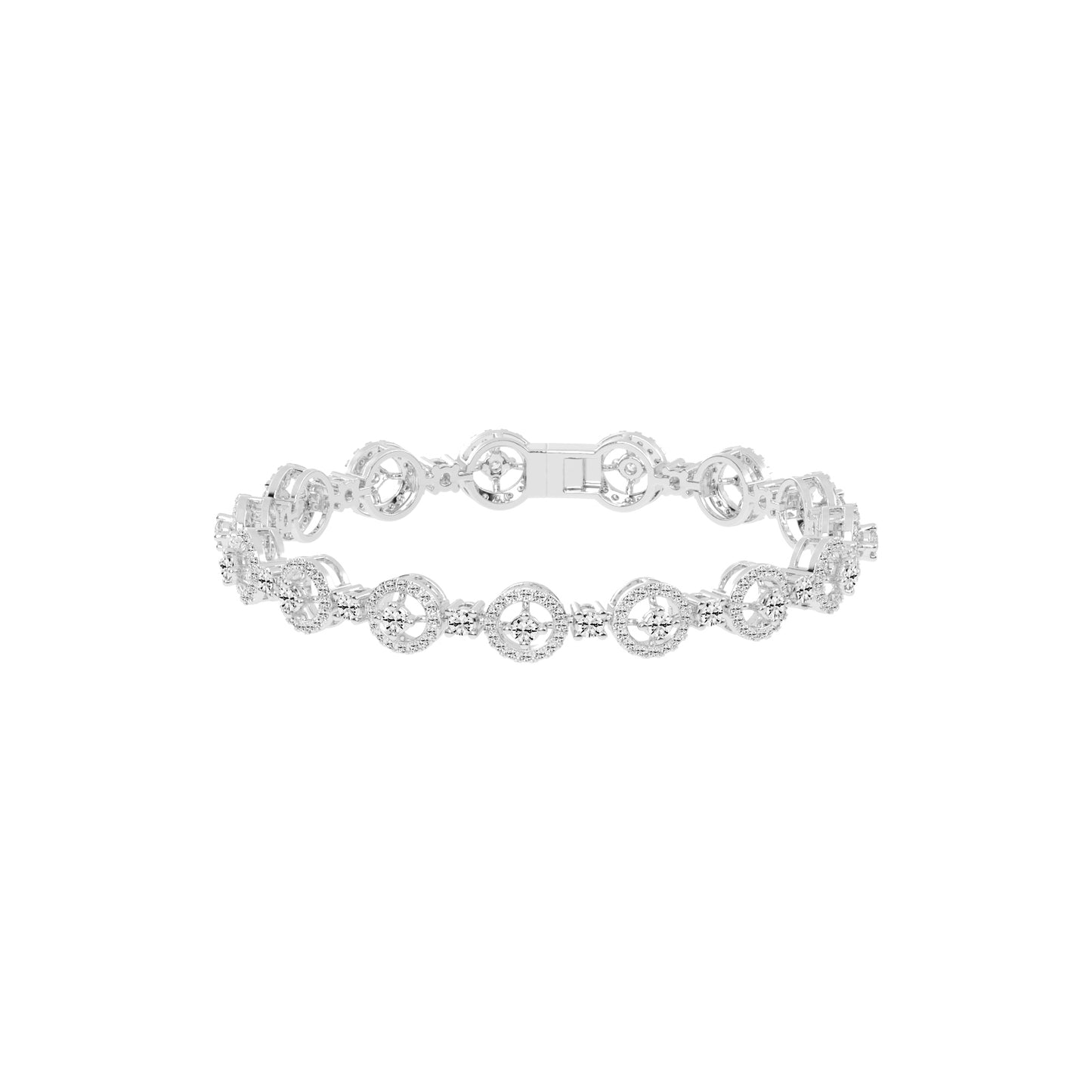 Anya 3.25Ct Studded Round Cut Fancy Lab Diamond Bracelet