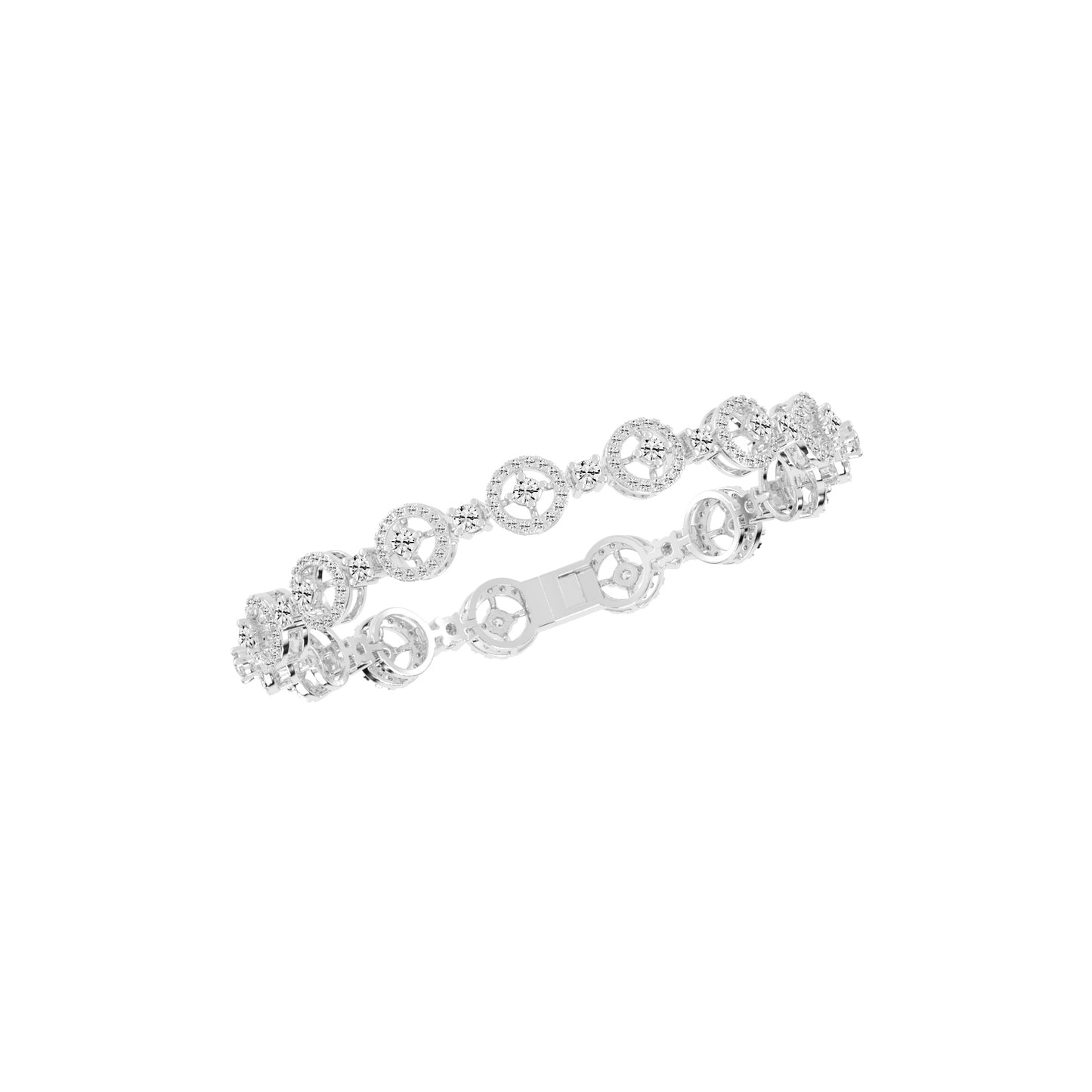 Anya 3.25Ct Studded Round Cut Fancy Lab Diamond Bracelet