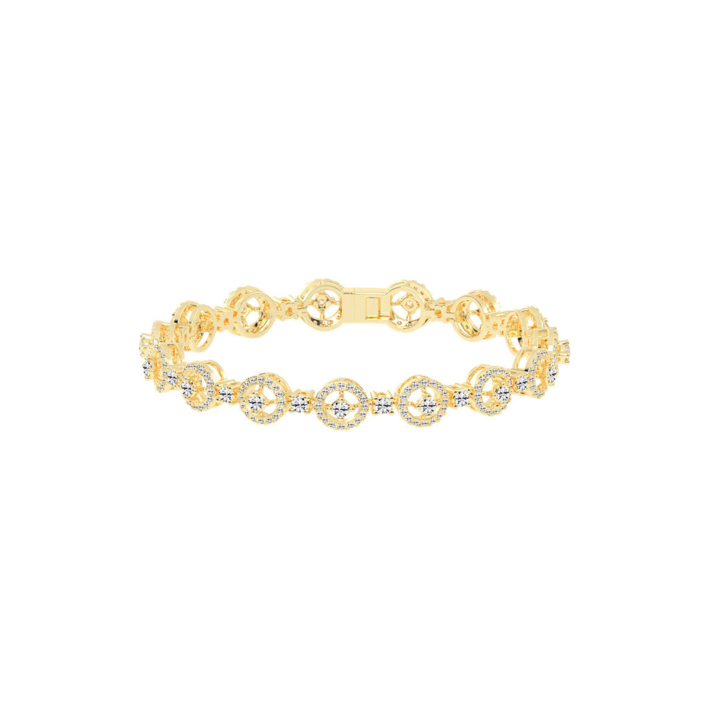 Anya 3.25Ct Studded Round Cut Fancy Lab Diamond Bracelet