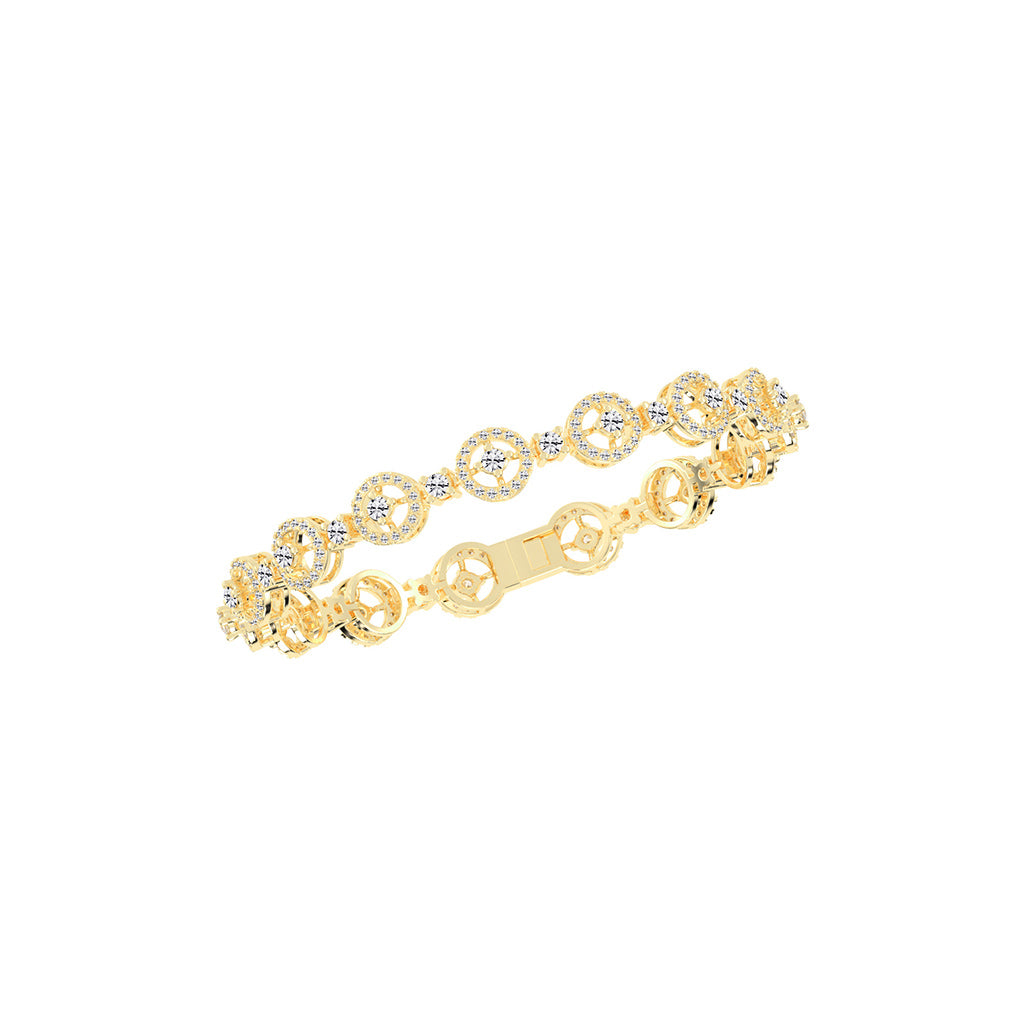 Anya 3.25Ct Studded Round Cut Fancy Lab Diamond Bracelet
