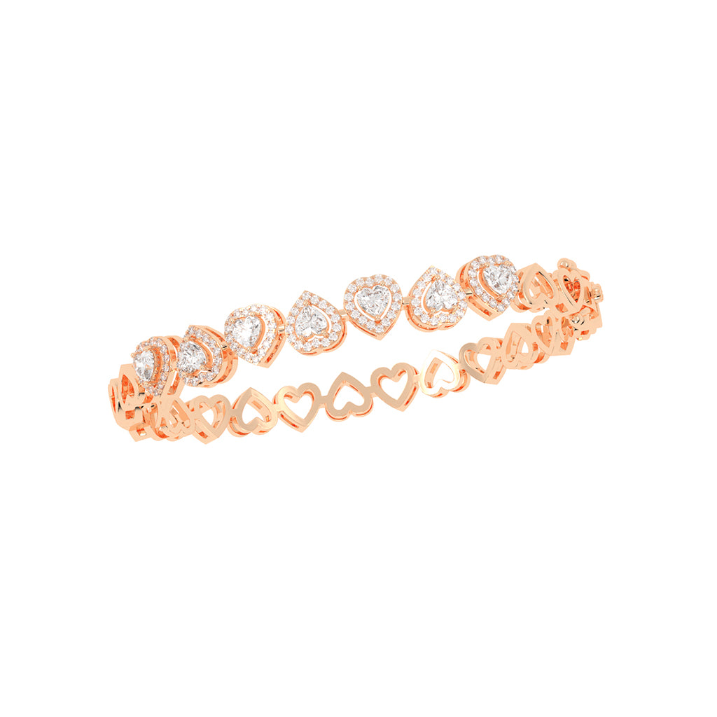 Celara Bezel Heart Cut Kada Lab Diamond Bracelet