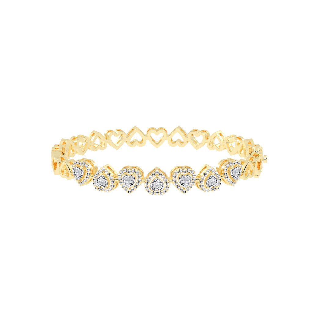 Celara Bezel Heart Cut Kada Lab Diamond Bracelet