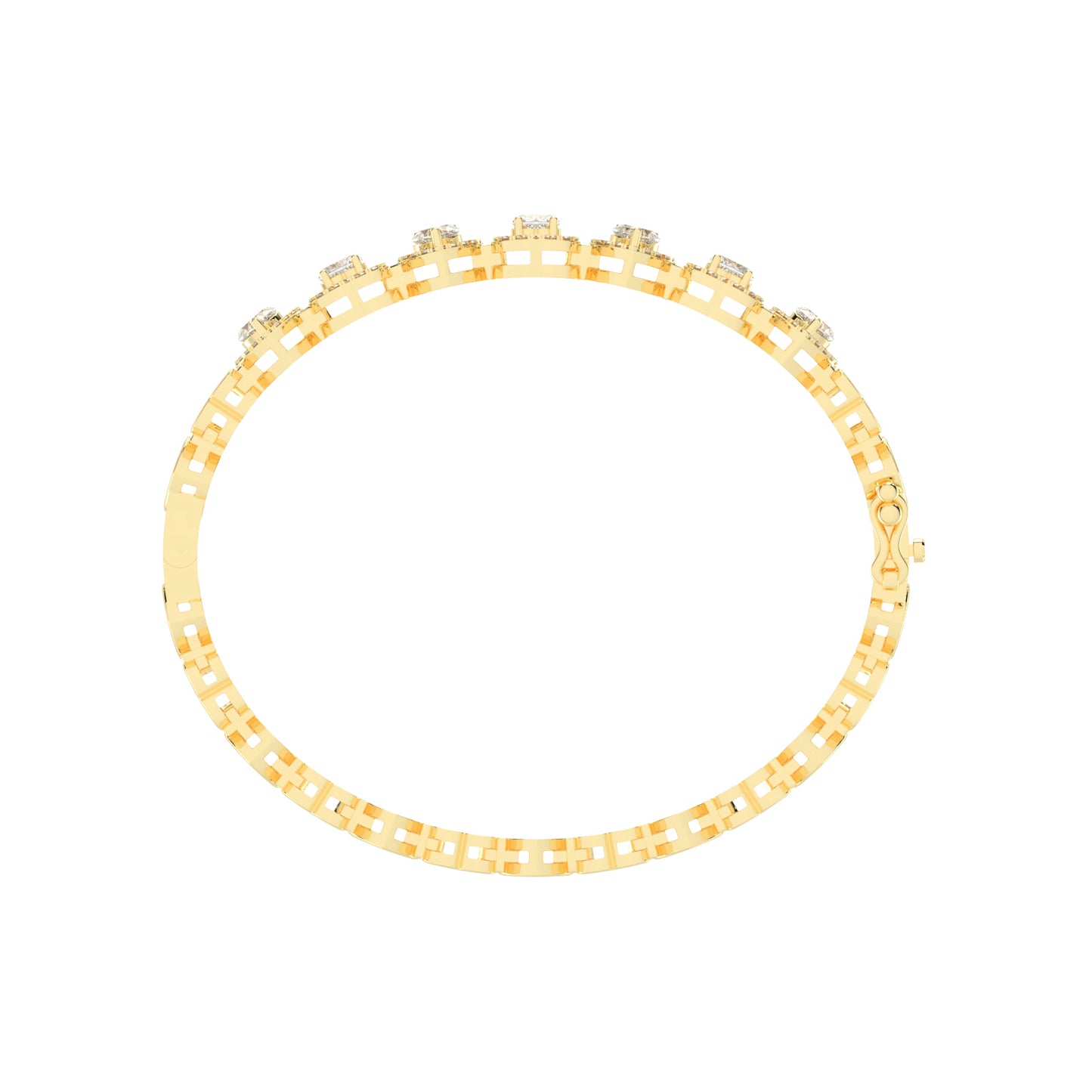 Celara Bezel Heart Cut Kada Lab Diamond Bracelet