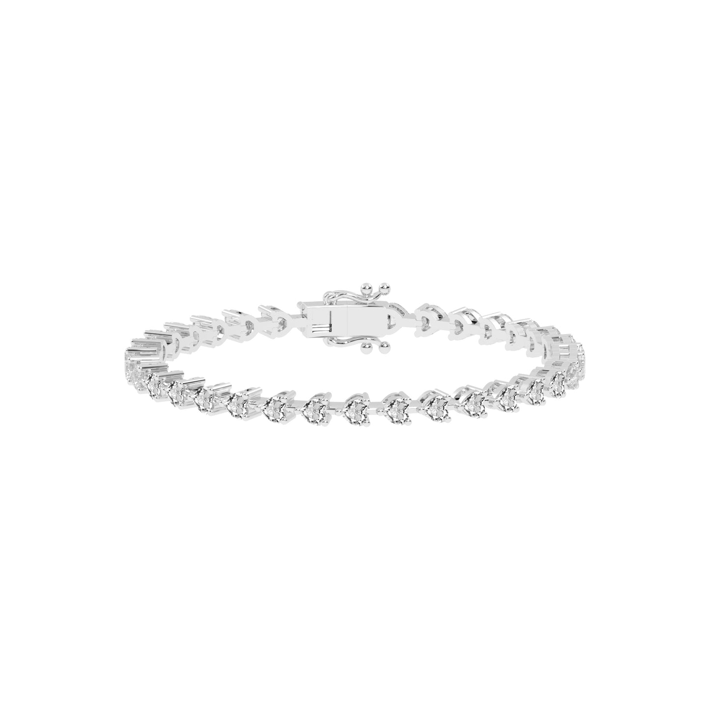 Nyssa Heart Cut Tennis Lab Diamond Bracelet