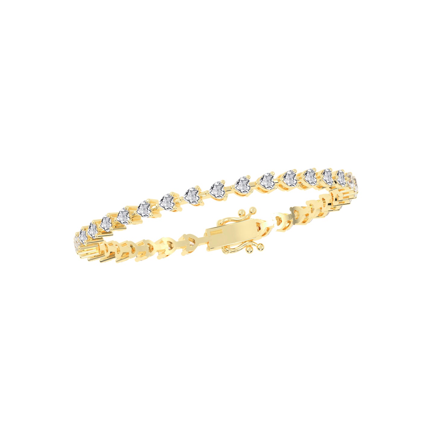 Nyssa Heart Cut Tennis Lab Diamond Bracelet
