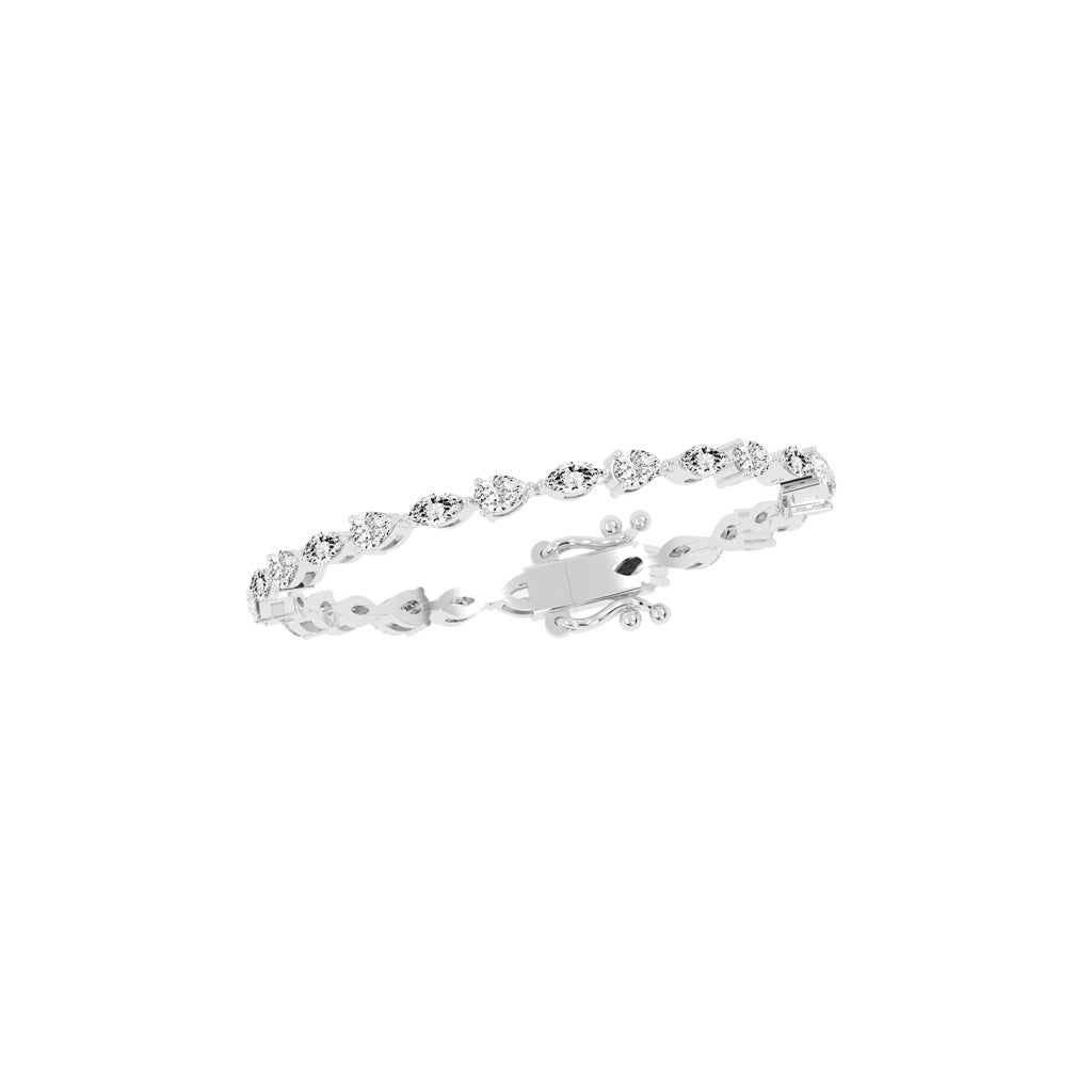 Rinna 3.75Ct Shared Setting Fancy Lab Diamond Bracelet