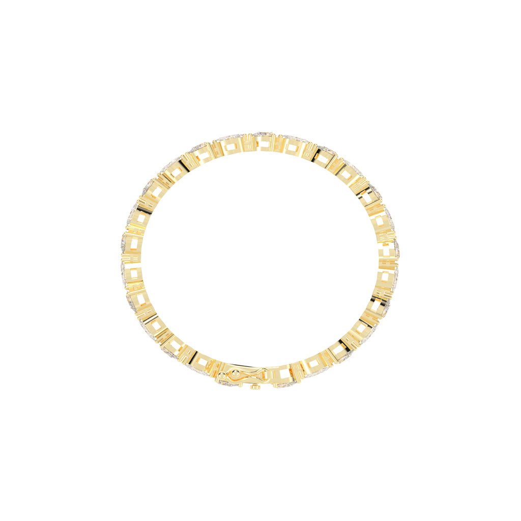 Rinna 3.75Ct Shared Setting Fancy Lab Diamond Bracelet