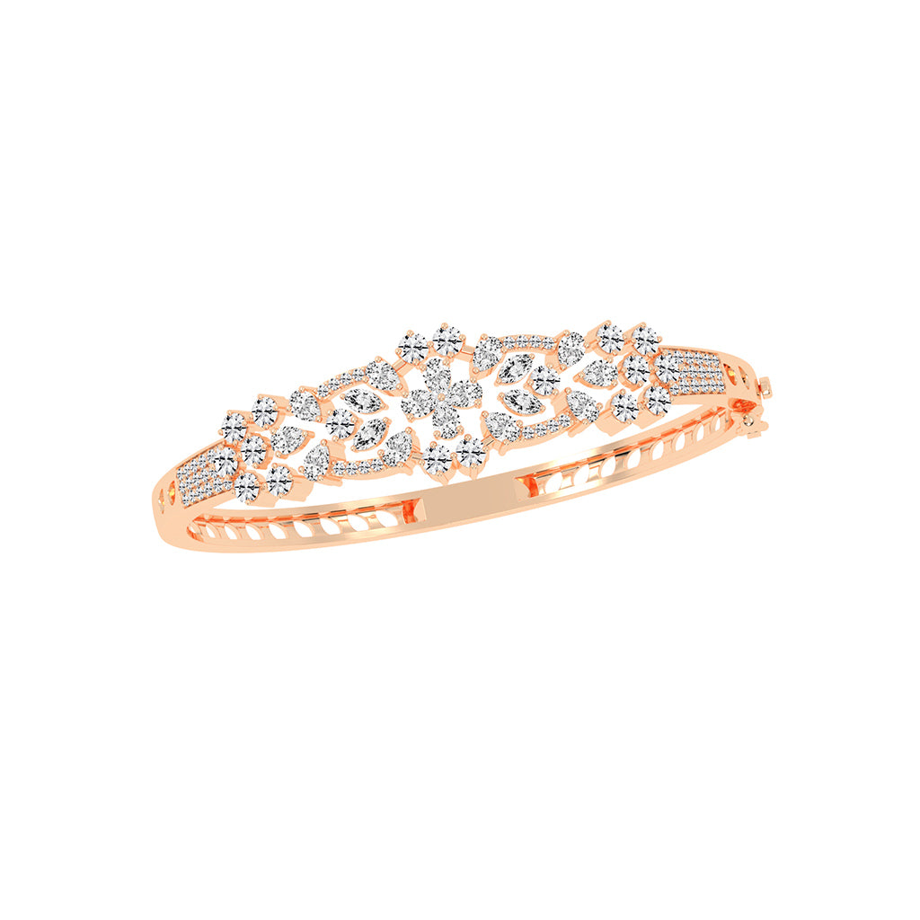 Sienna 375Ct Marquise Cut Kada Lab Diamond Bracelet