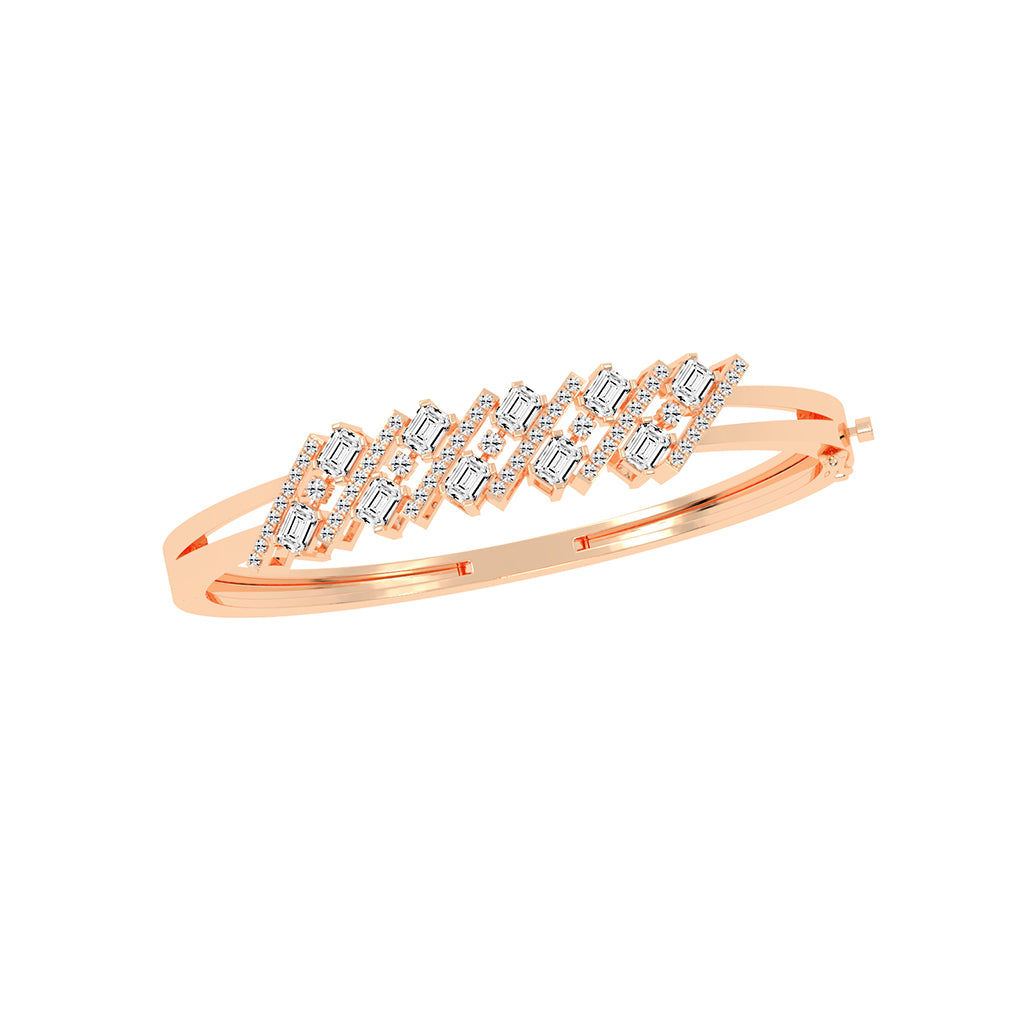Avira 2.75Ct Split Emerald Cut Kada Lab Diamond Bracelet