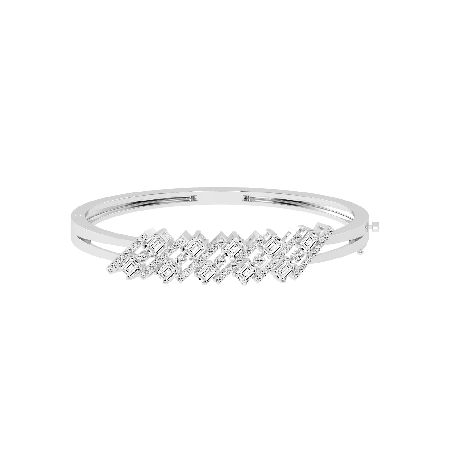 Avira 2.75Ct Split Emerald Cut Kada Lab Diamond Bracelet