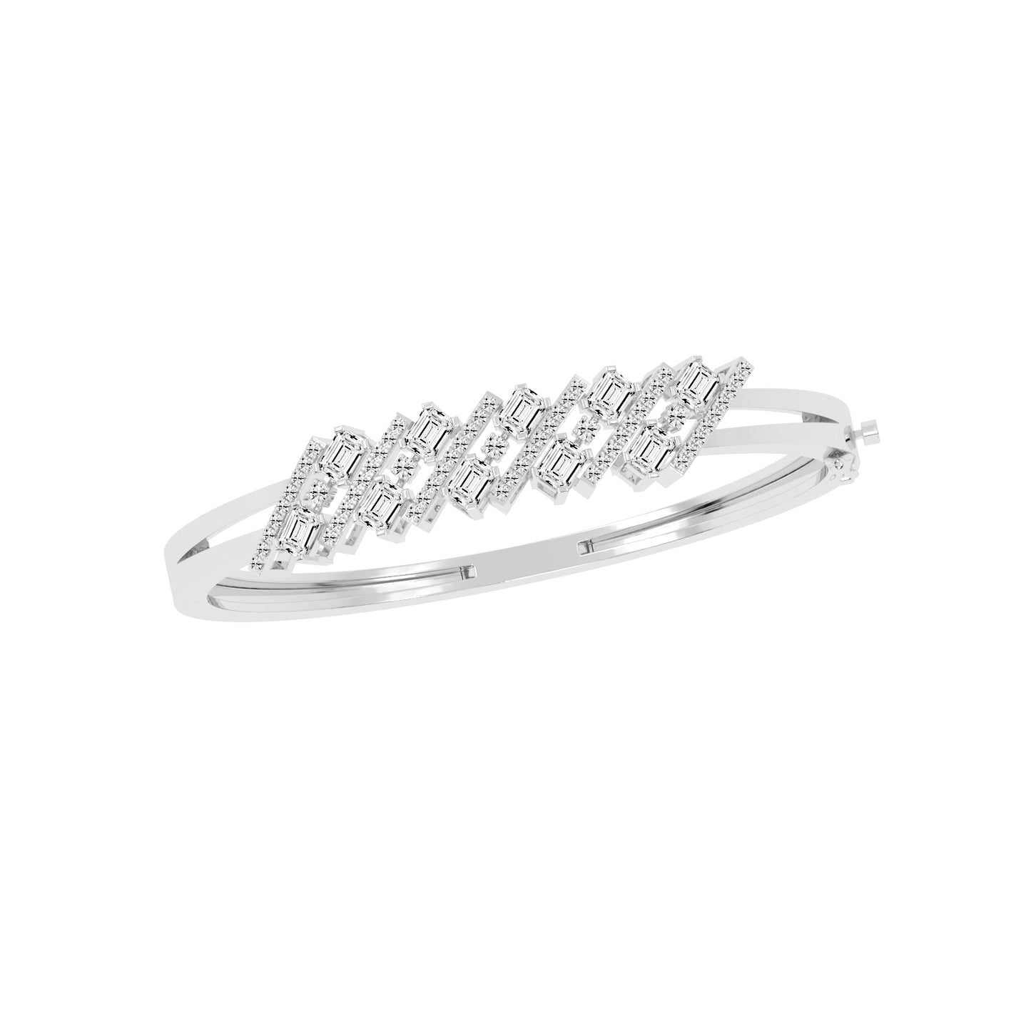 Avira 2.75Ct Split Emerald Cut Kada Lab Diamond Bracelet