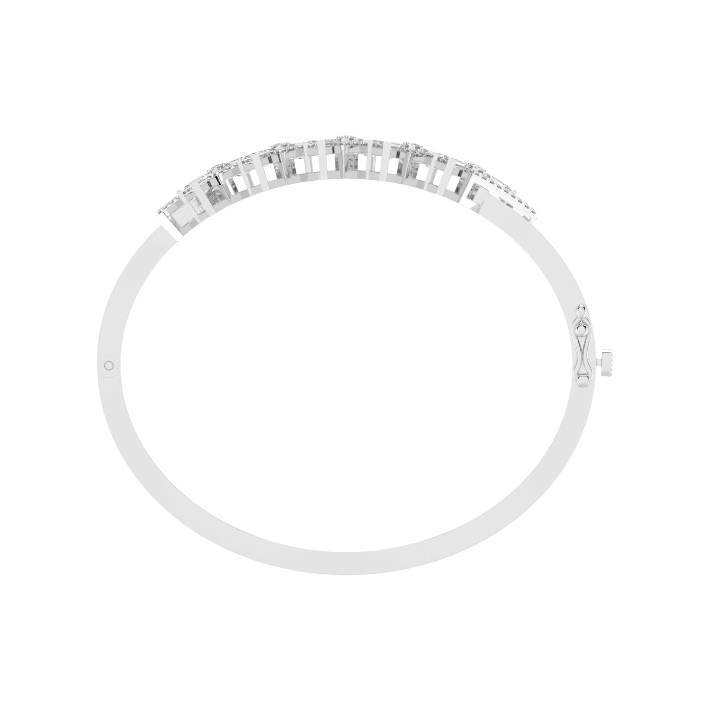 Avira 2.75Ct Split Emerald Cut Kada Lab Diamond Bracelet
