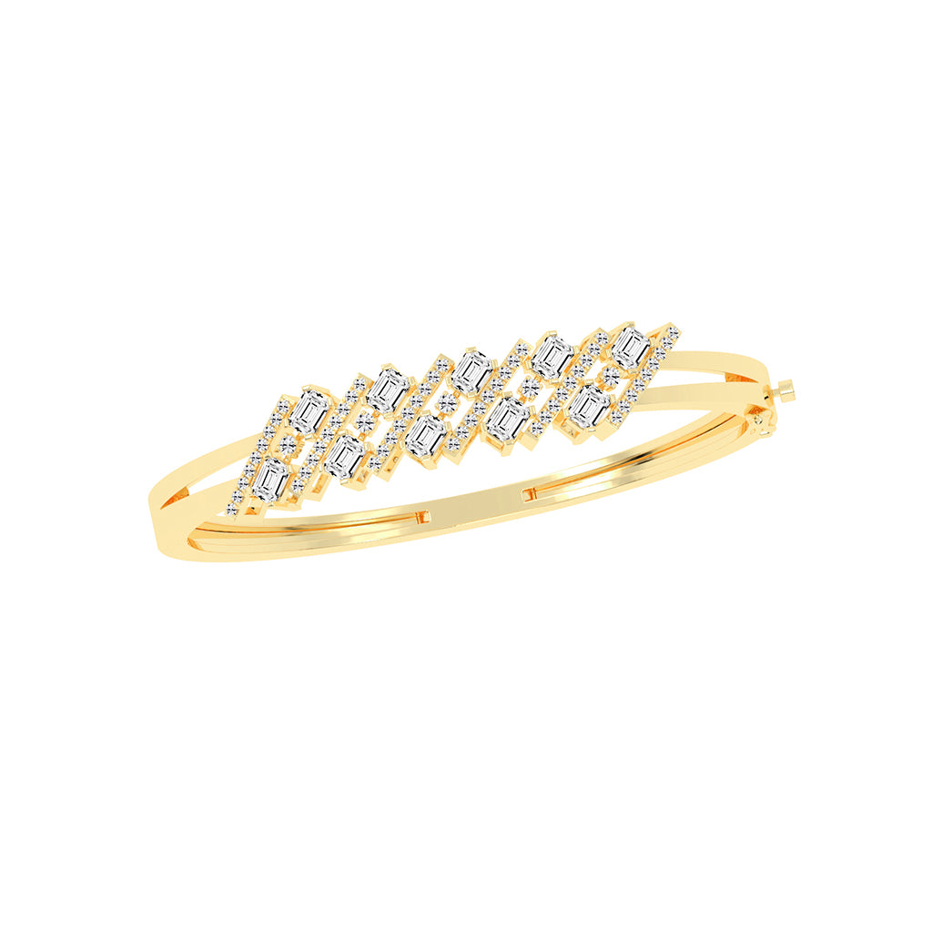 Avira 2.75Ct Split Emerald Cut Kada Lab Diamond Bracelet
