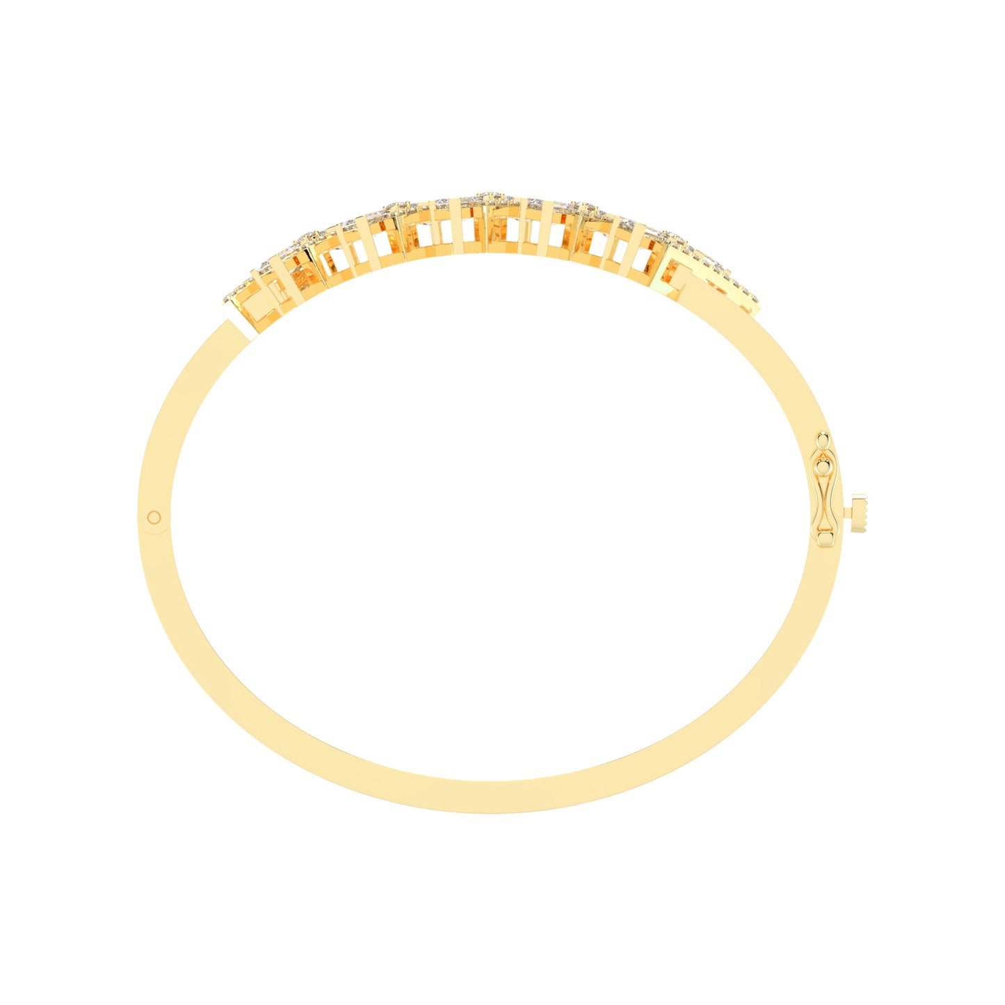 Avira 2.75Ct Split Emerald Cut Kada Lab Diamond Bracelet