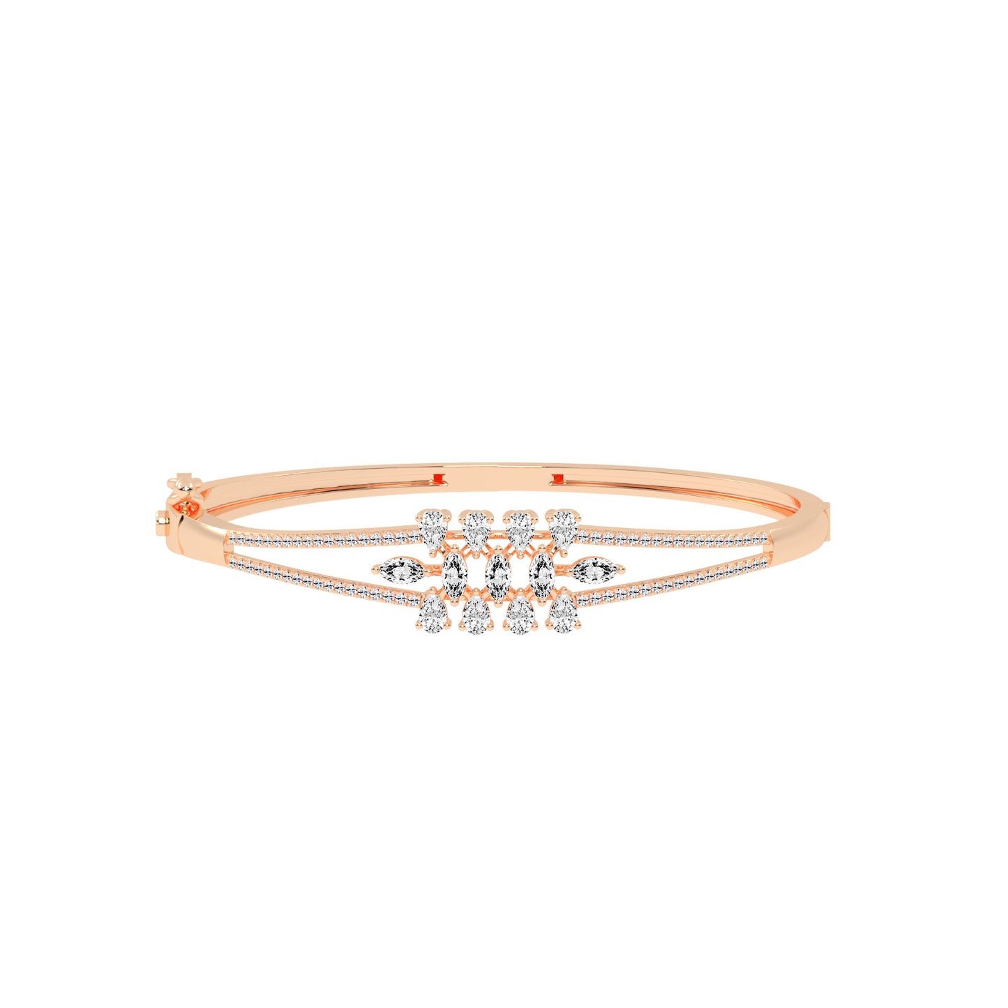 Melis 1.50Ct Split Shank Marquise Cut Kada Lab Diamond Bracelet