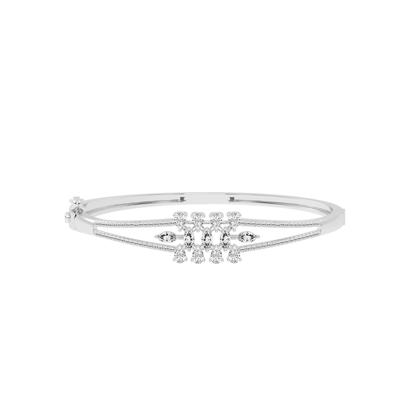 Melis 1.50Ct Split Shank Marquise Cut Kada Lab Diamond Bracelet