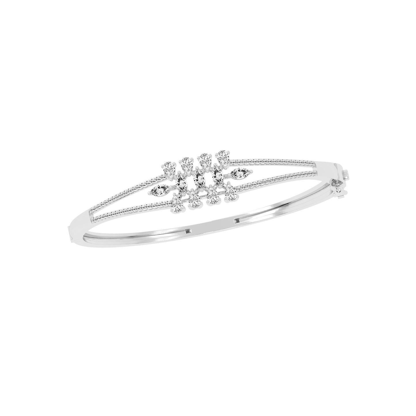 Melis 1.50Ct Split Shank Marquise Cut Kada Lab Diamond Bracelet