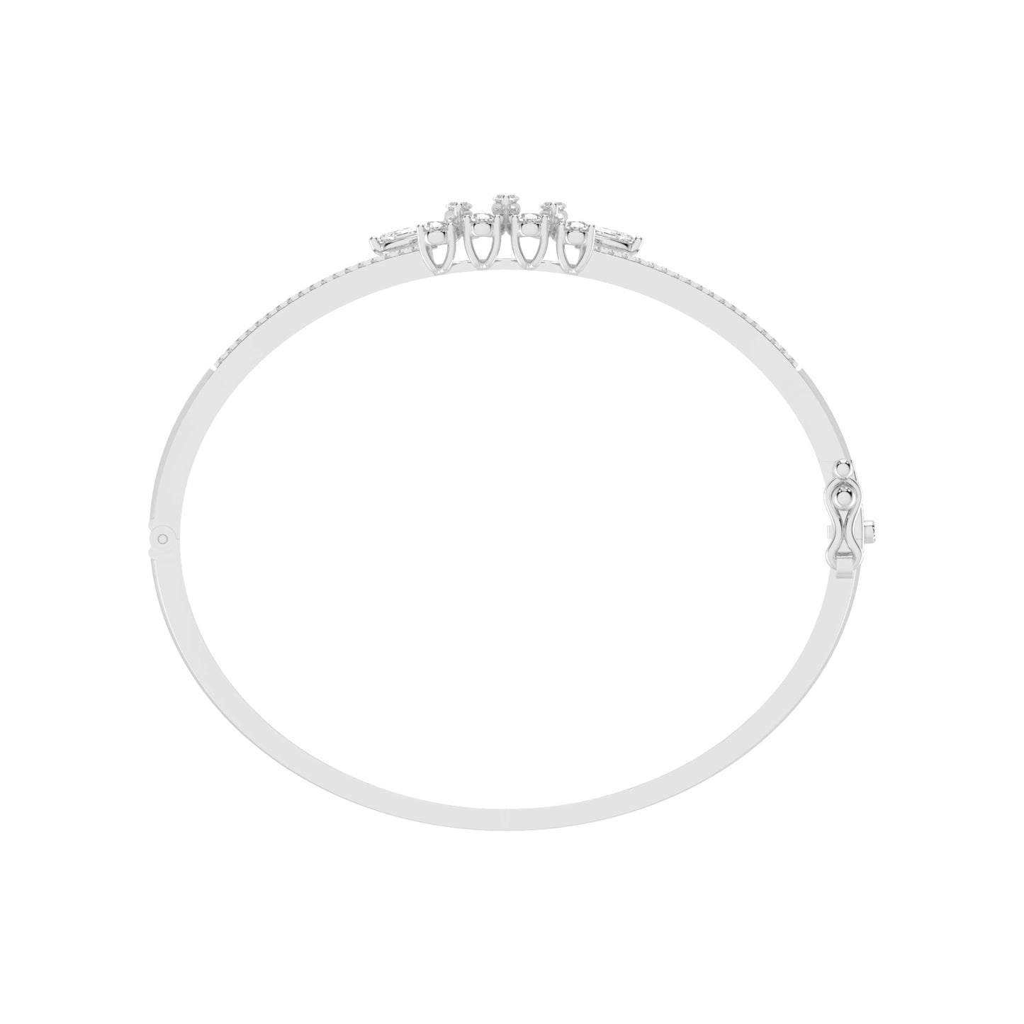 Melis 1.50Ct Split Shank Marquise Cut Kada Lab Diamond Bracelet