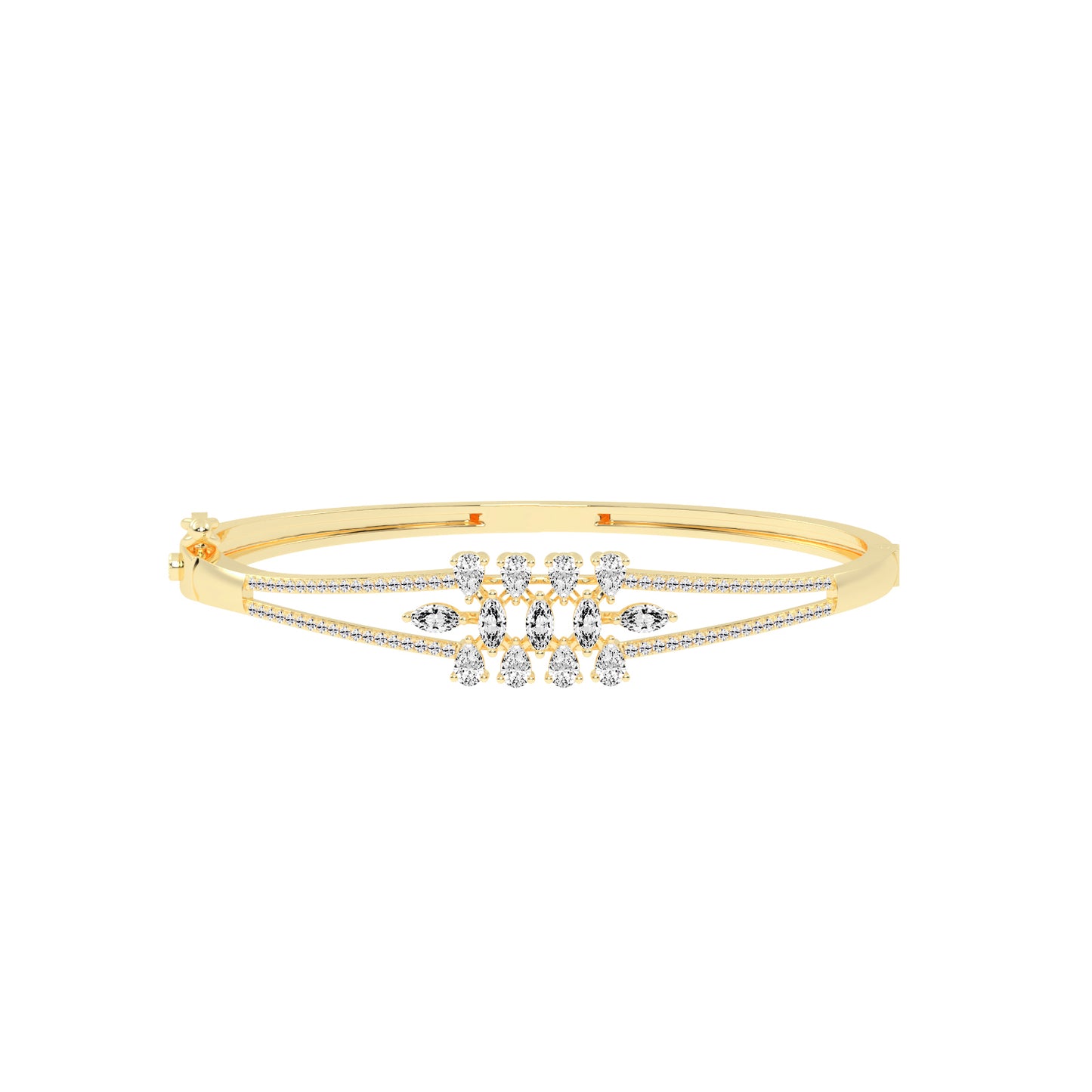 Melis 1.50Ct Split Shank Marquise Cut Kada Lab Diamond Bracelet