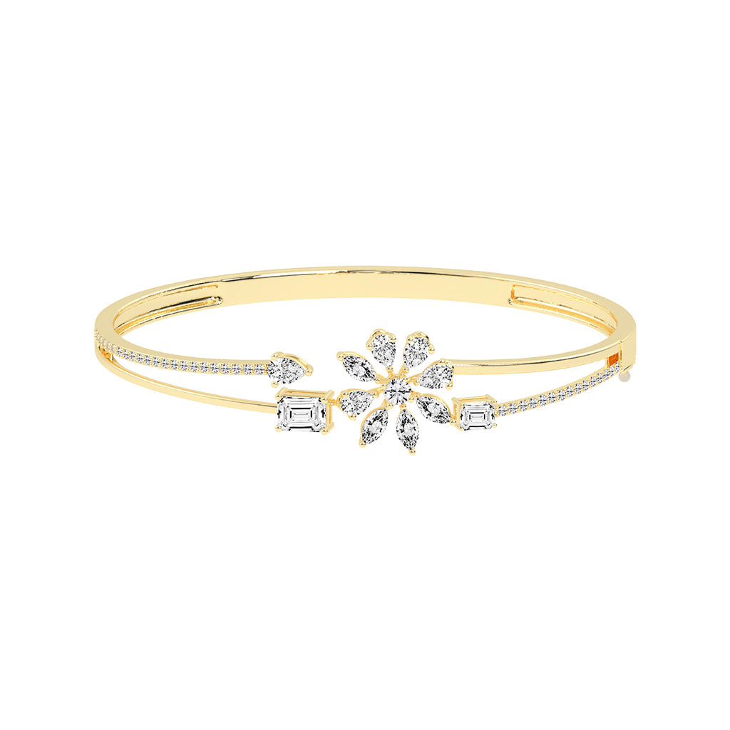 Orla Split Emerald Cut Kada Lab Diamond Bracelet