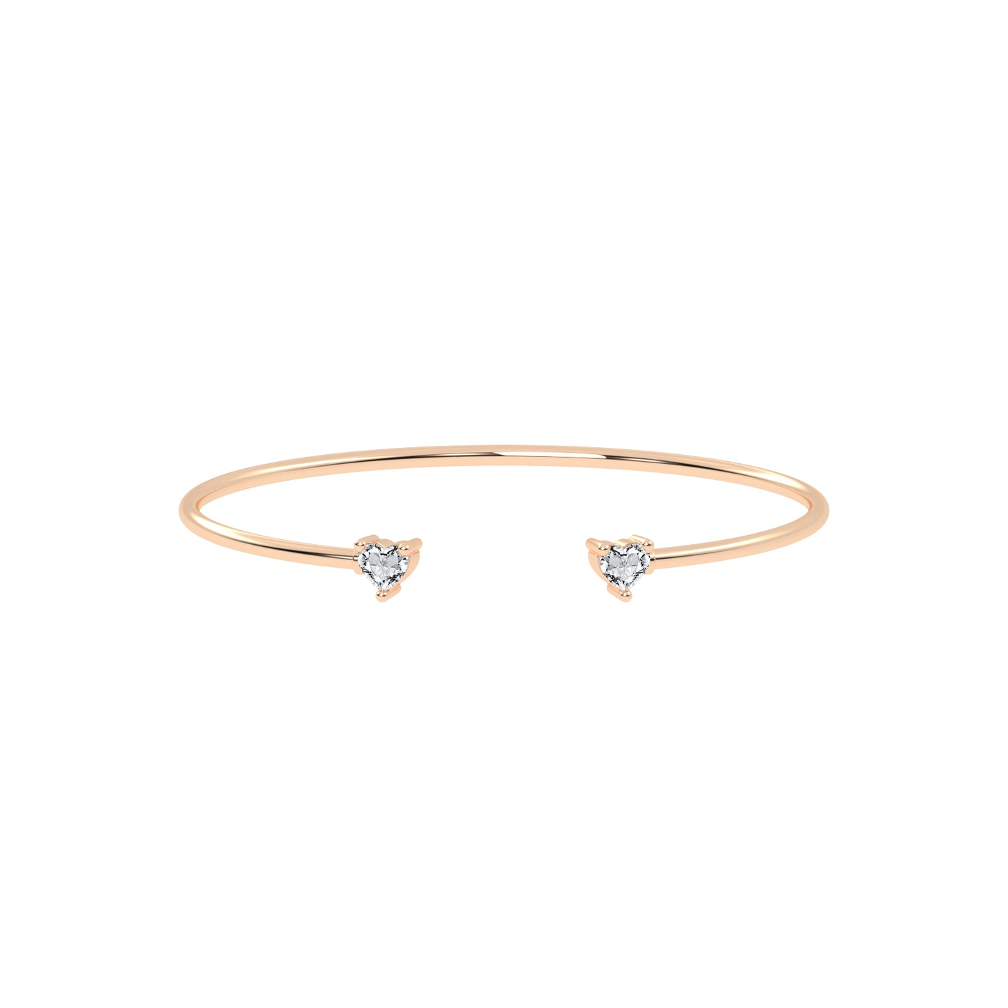 Regal Three Prong Open Heart Delicate Lab Diamond Bracelet