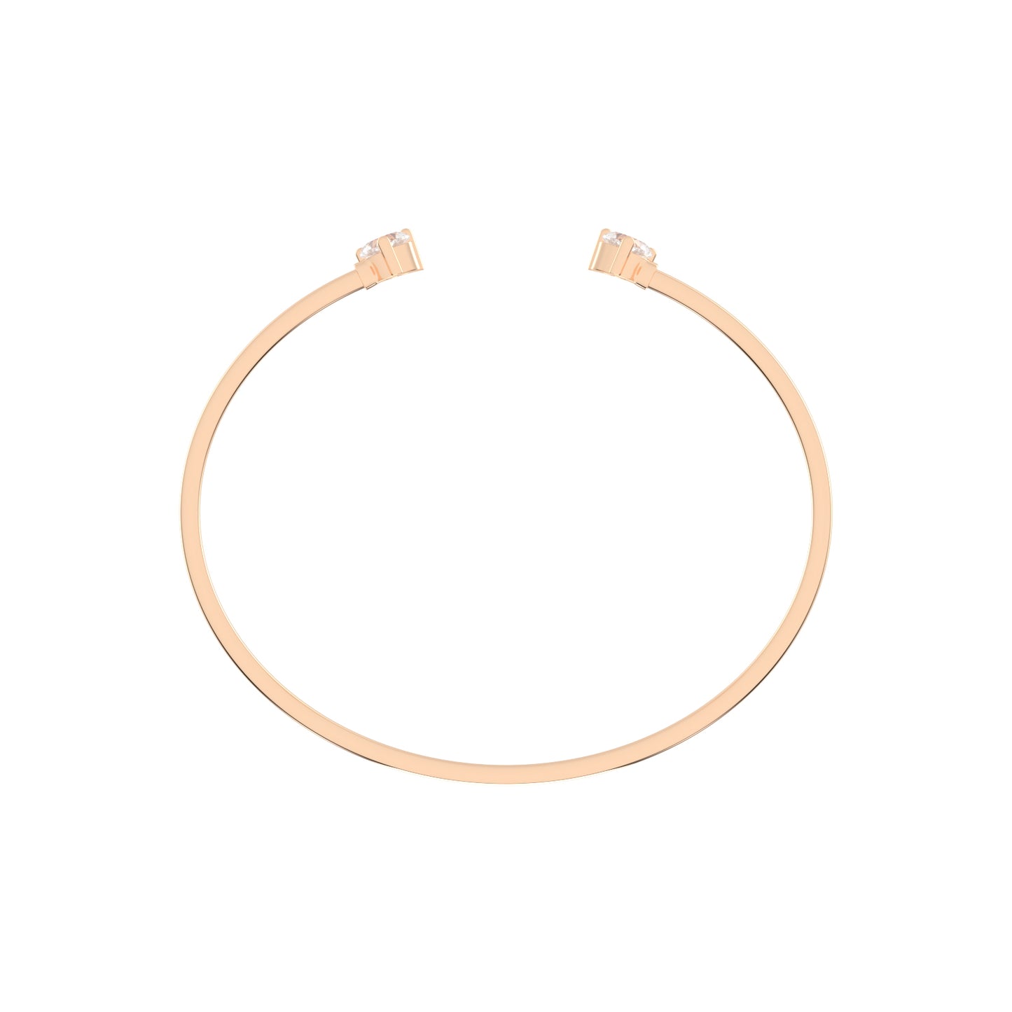 Regal Three Prong Open Heart Delicate Lab Diamond Bracelet