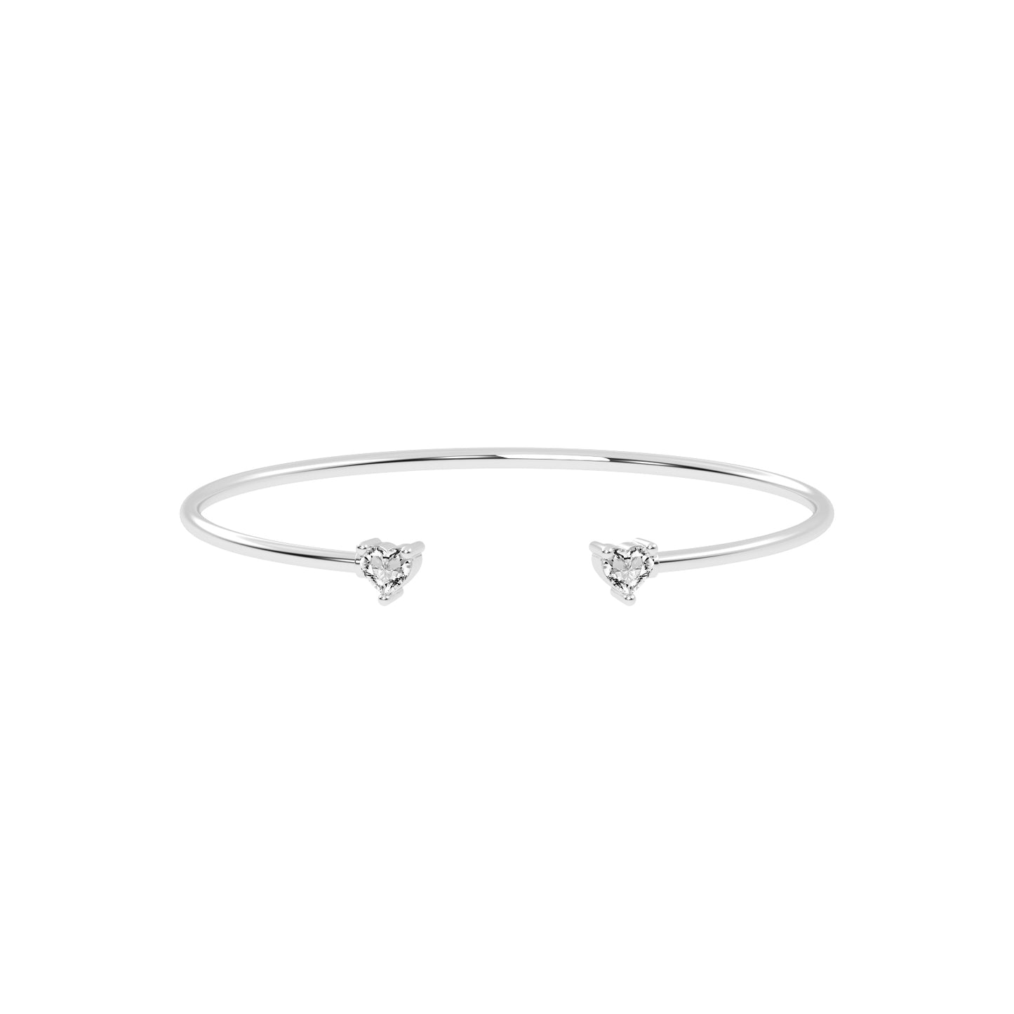 Regal Three Prong Open Heart Delicate Lab Diamond Bracelet