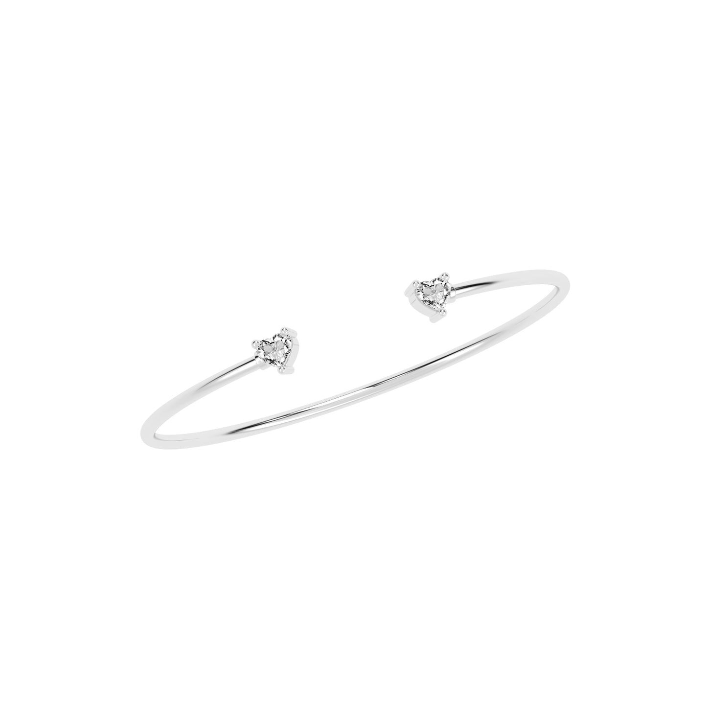 Regal Three Prong Open Heart Delicate Lab Diamond Bracelet