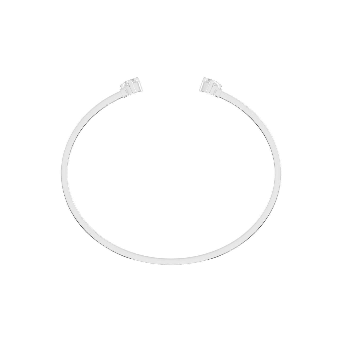 Regal Three Prong Open Heart Delicate Lab Diamond Bracelet