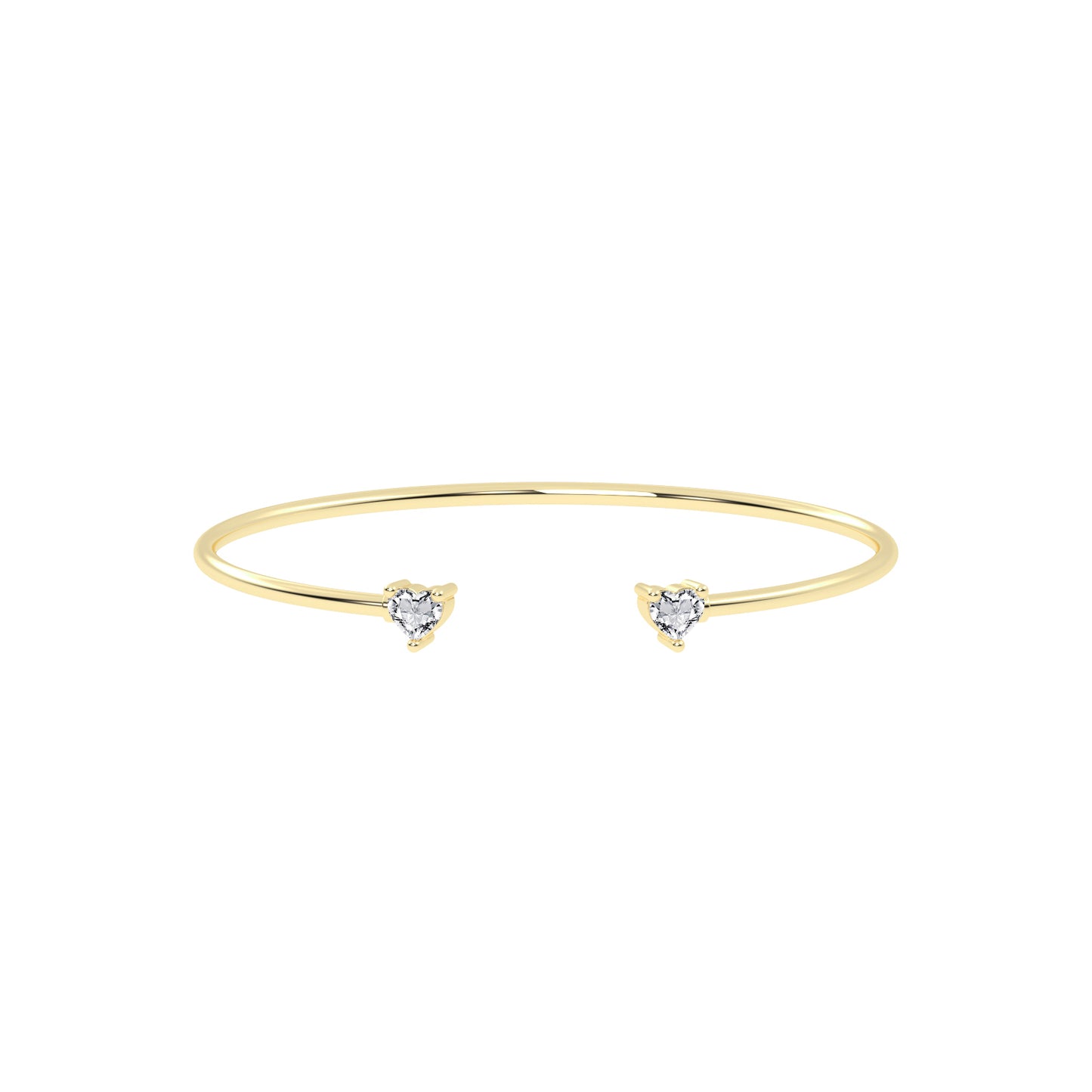 Regal Three Prong Open Heart Delicate Lab Diamond Bracelet