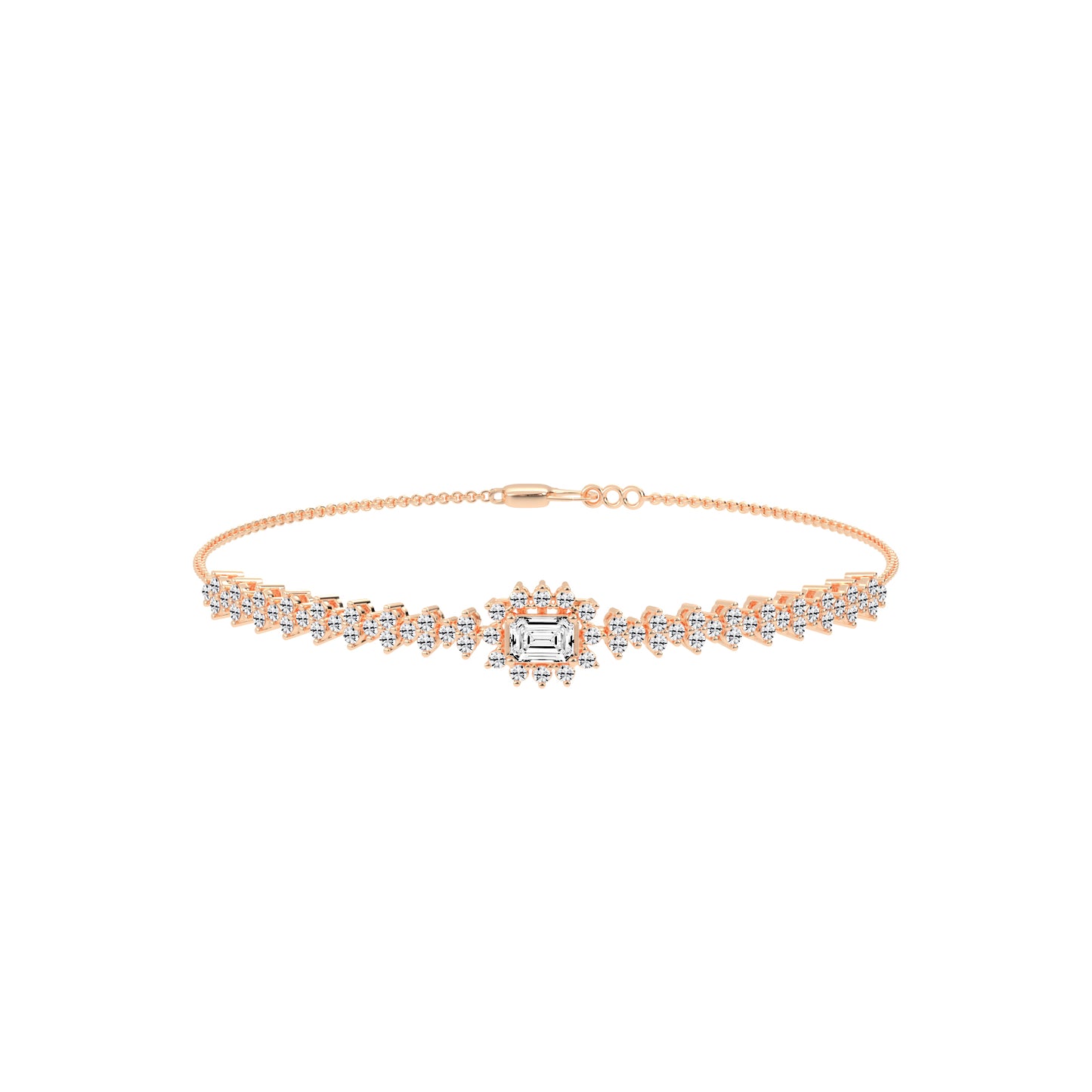 Delistreve Split Shank Round Cut Delicate Lab Diamond Bracelet