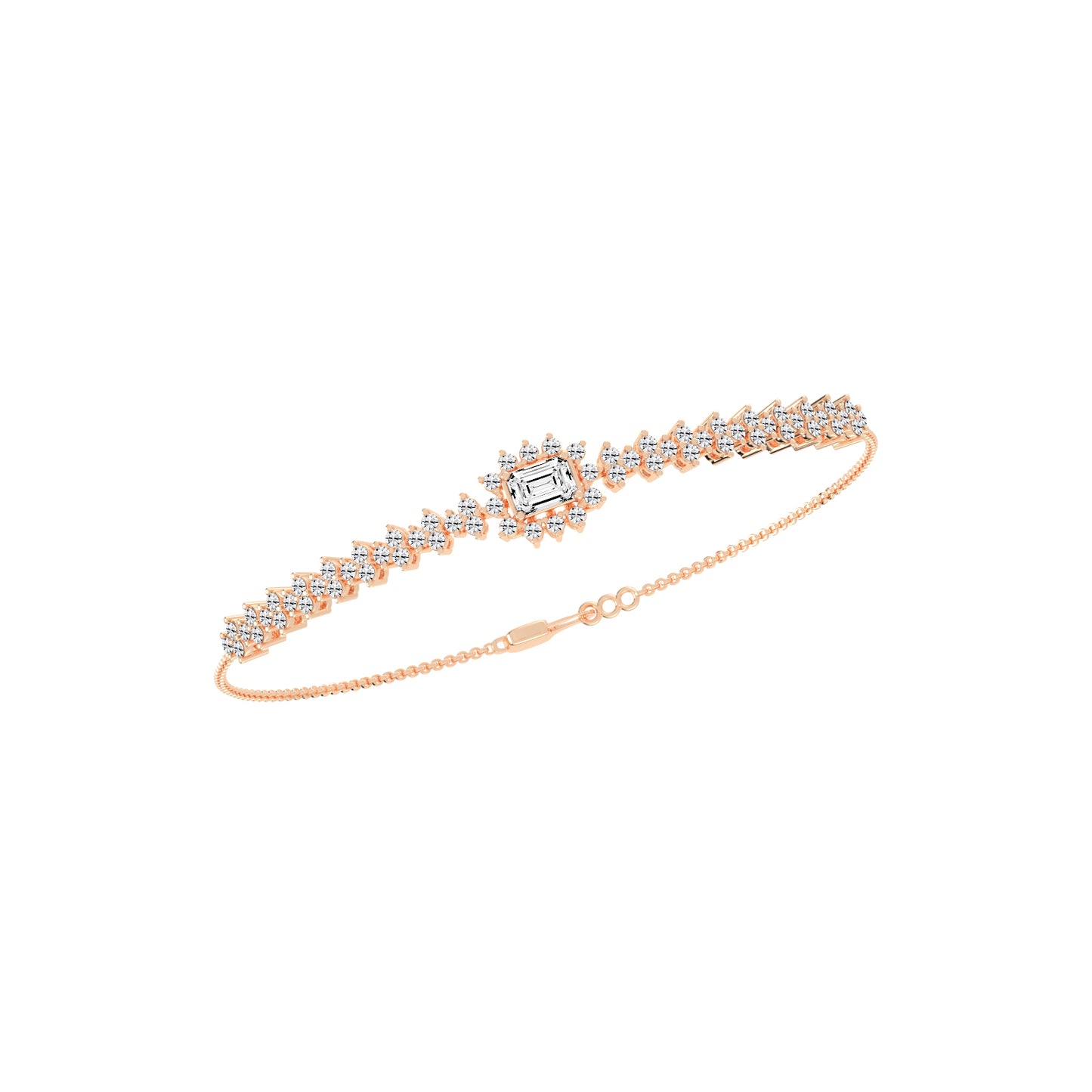 Delistreve Split Shank Round Cut Delicate Lab Diamond Bracelet