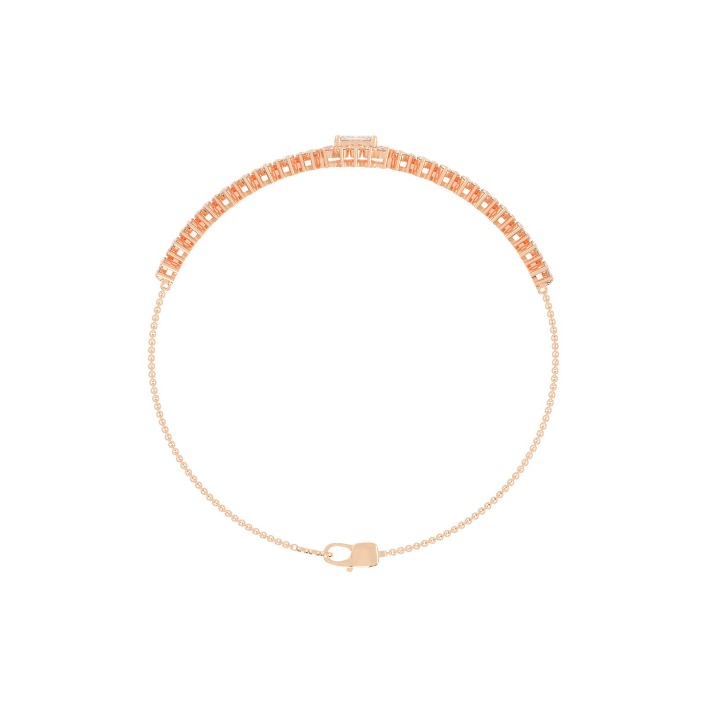 Delistreve Split Shank Round Cut Delicate Lab Diamond Bracelet