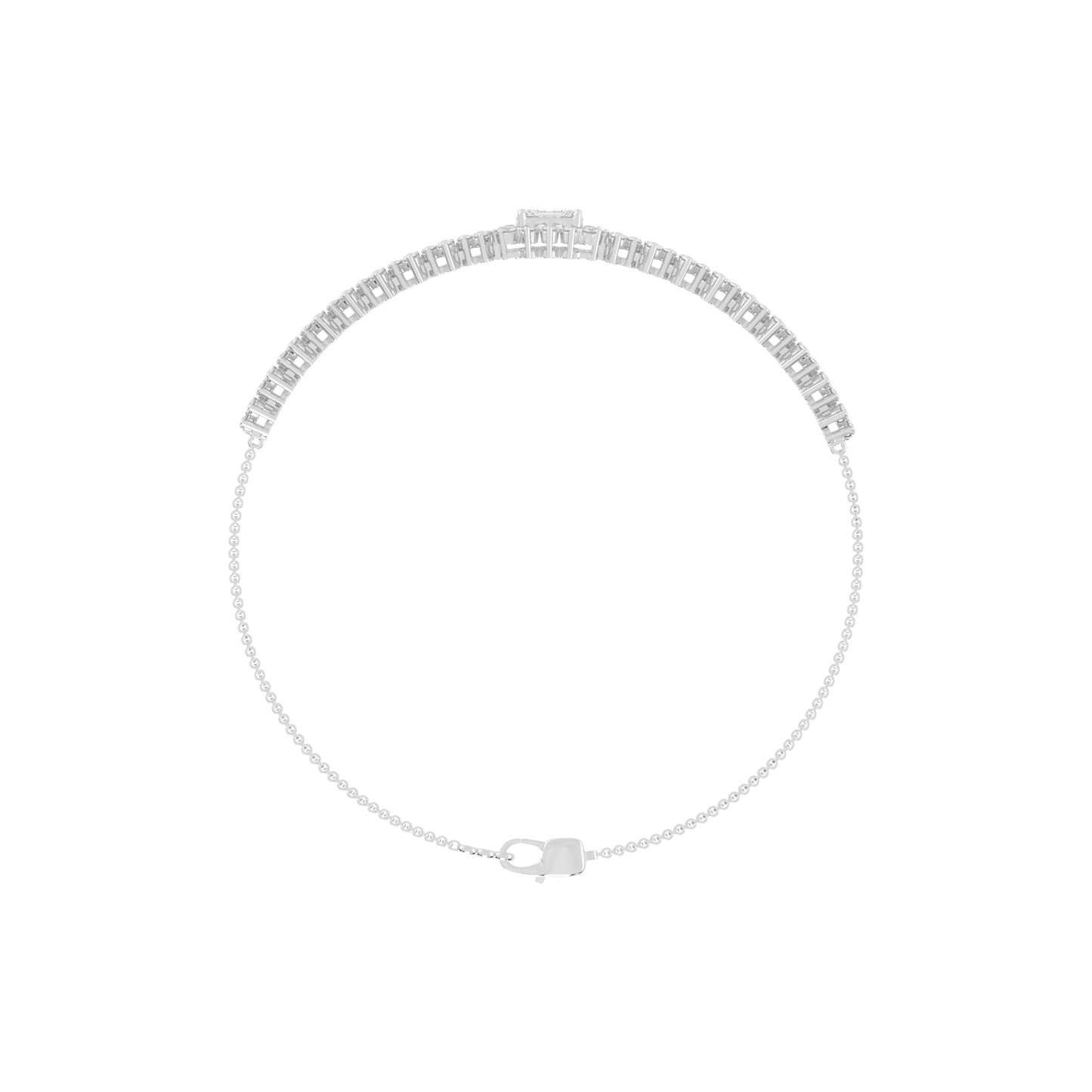 Delistreve Split Shank Round Cut Delicate Lab Diamond Bracelet