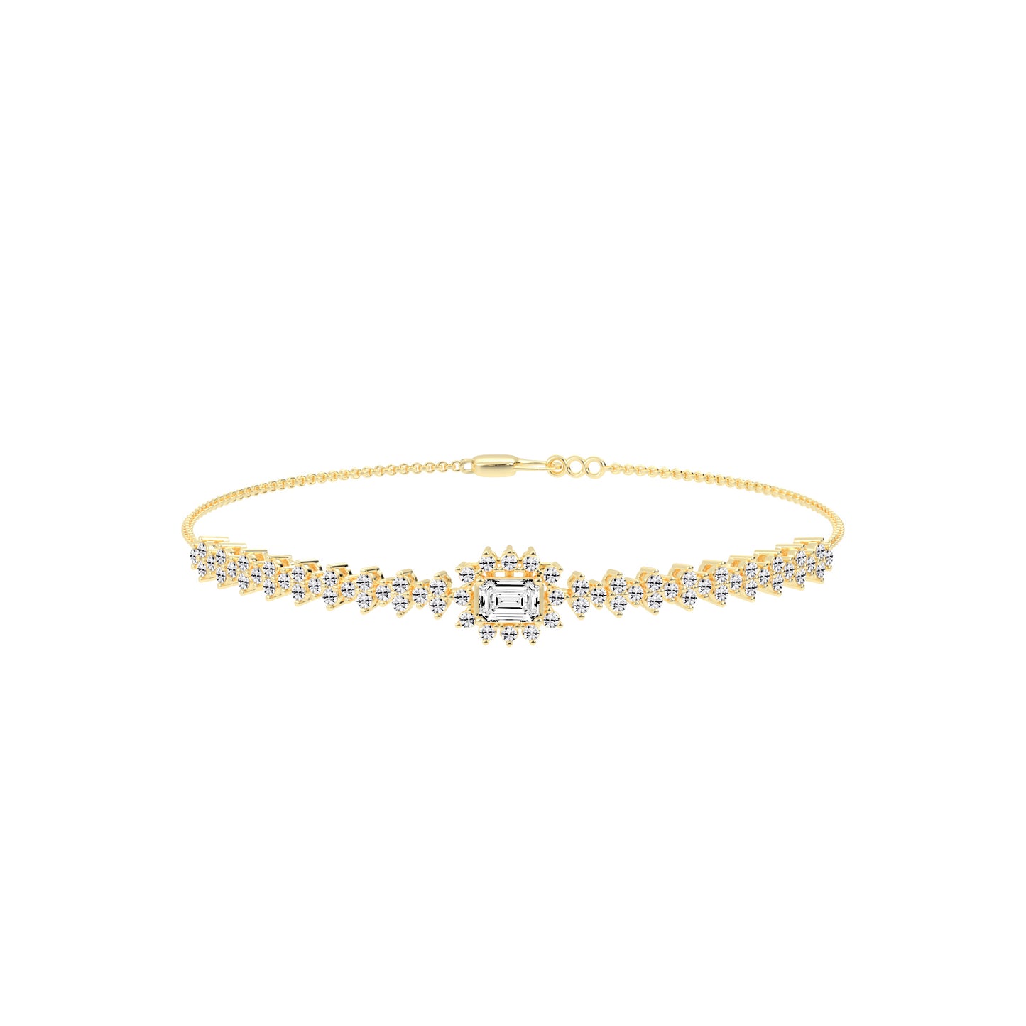 Delistreve Split Shank Round Cut Delicate Lab Diamond Bracelet