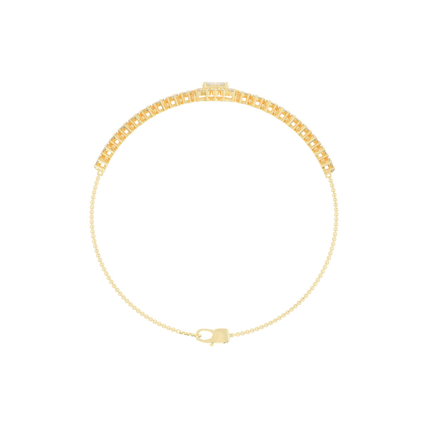 Delistreve Split Shank Round Cut Delicate Lab Diamond Bracelet