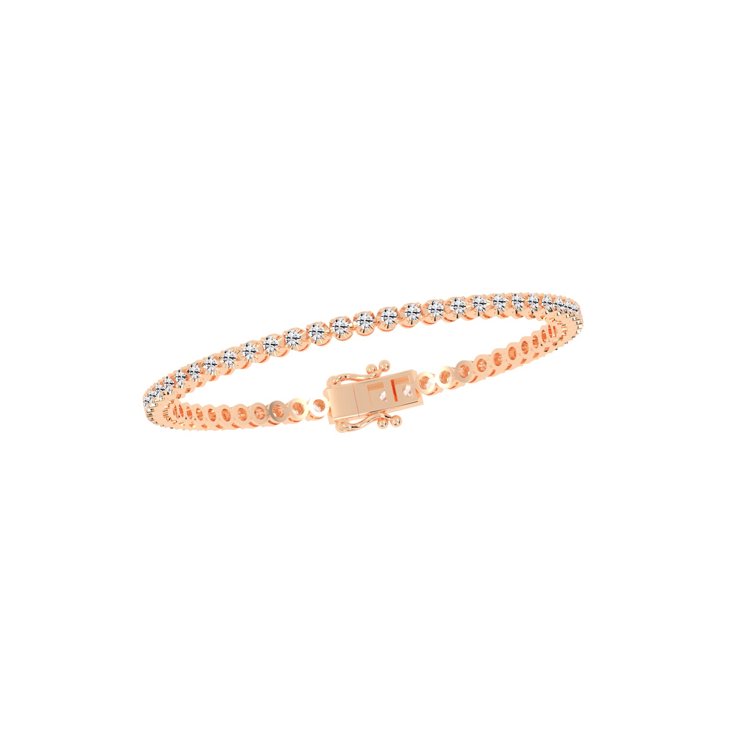 Viora 1.50Ct Miracle Setting Round Cut Tennis Lab Diamond Bracelet