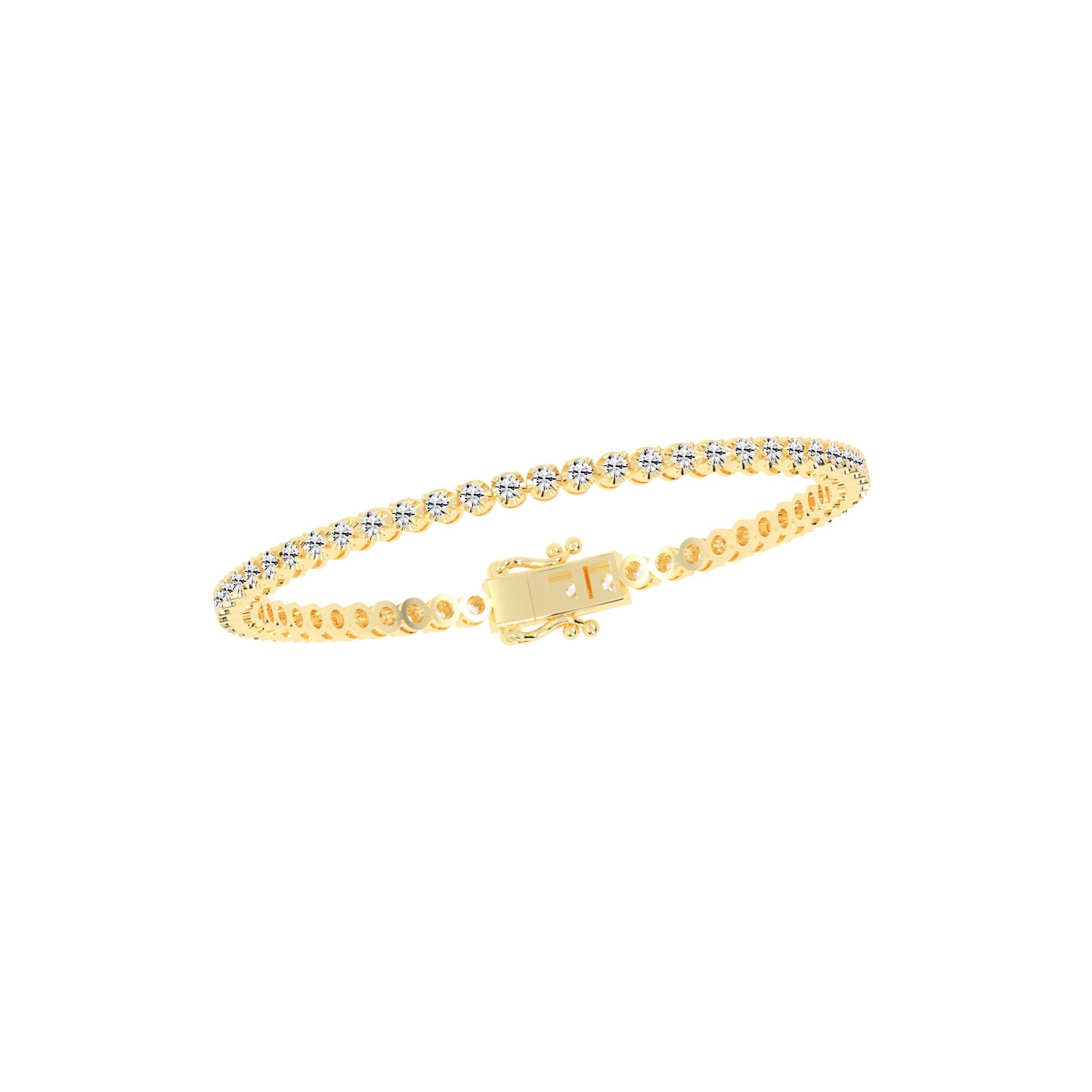 Viora 1.50Ct Miracle Setting Round Cut Tennis Lab Diamond Bracelet